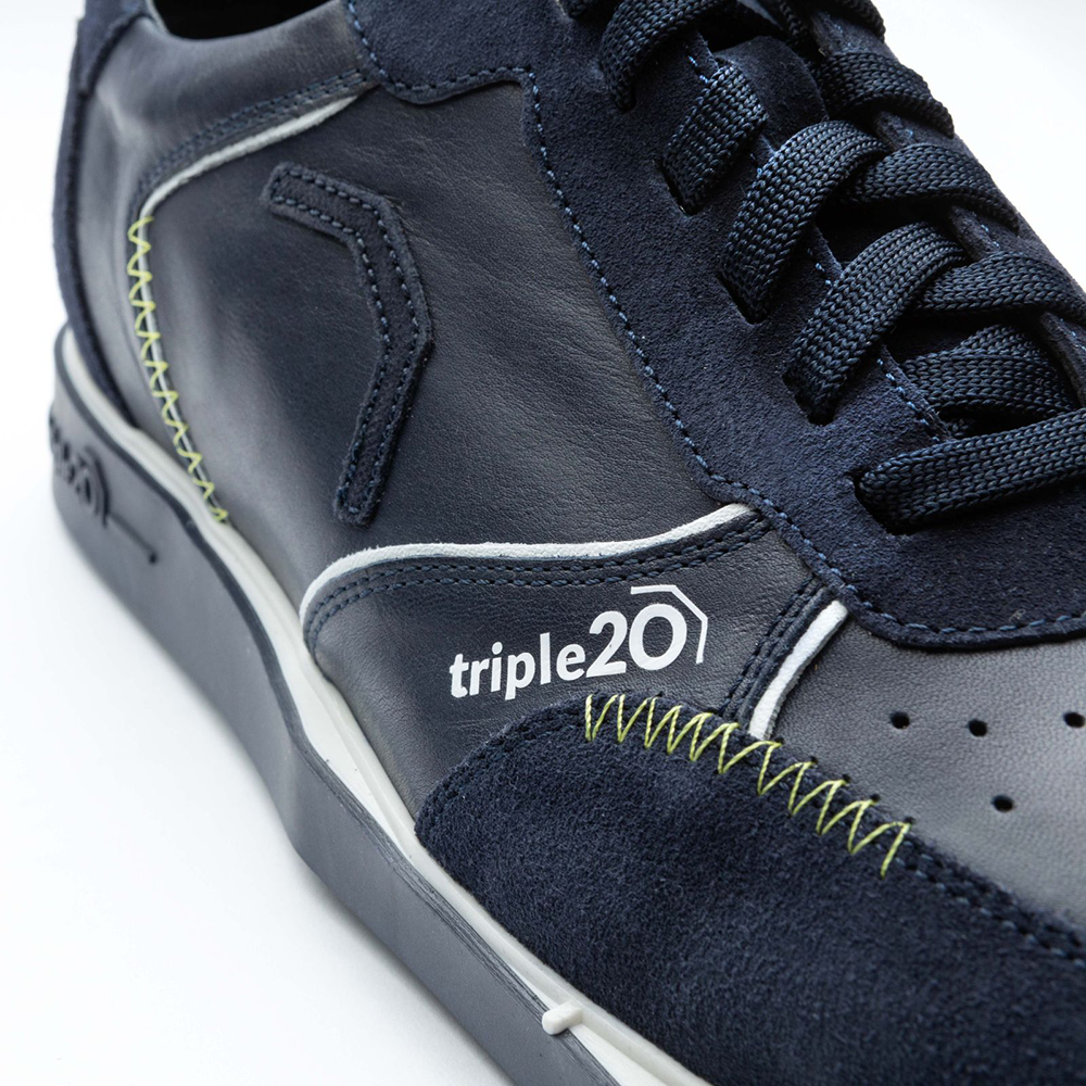 Triple20 Leather Dart Shoes - Blu Bianco