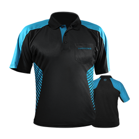 Harrows Vivid Dartshirt Black/Aqua