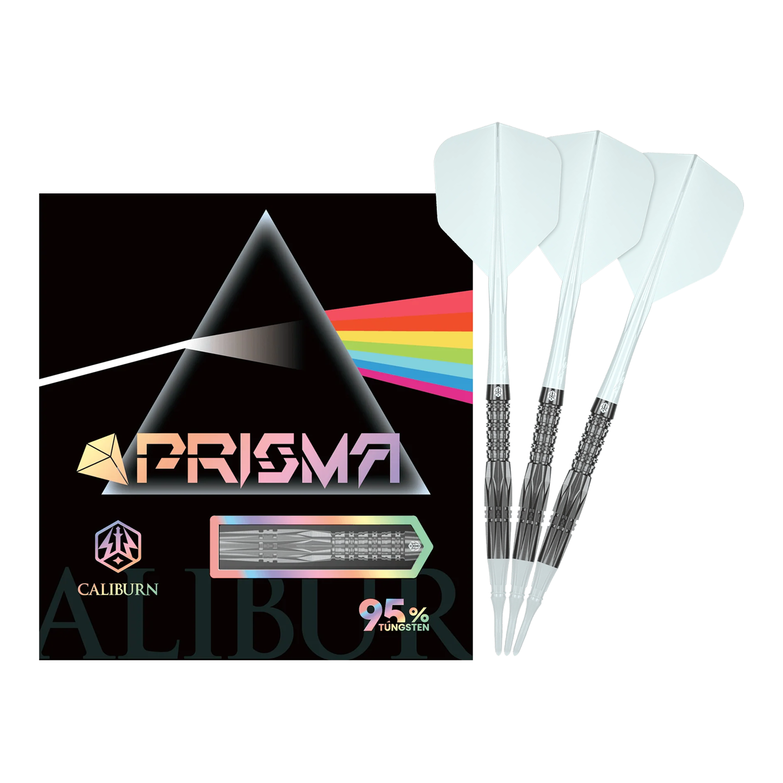 Měkké šipky Caliburn Prisma P1 - 19g Das Bild zeigt den vollständigen Caliburn Prisma P1 Softdart mit 19g. Dieses Produkt eignet sich ideal für Softdartspieler.