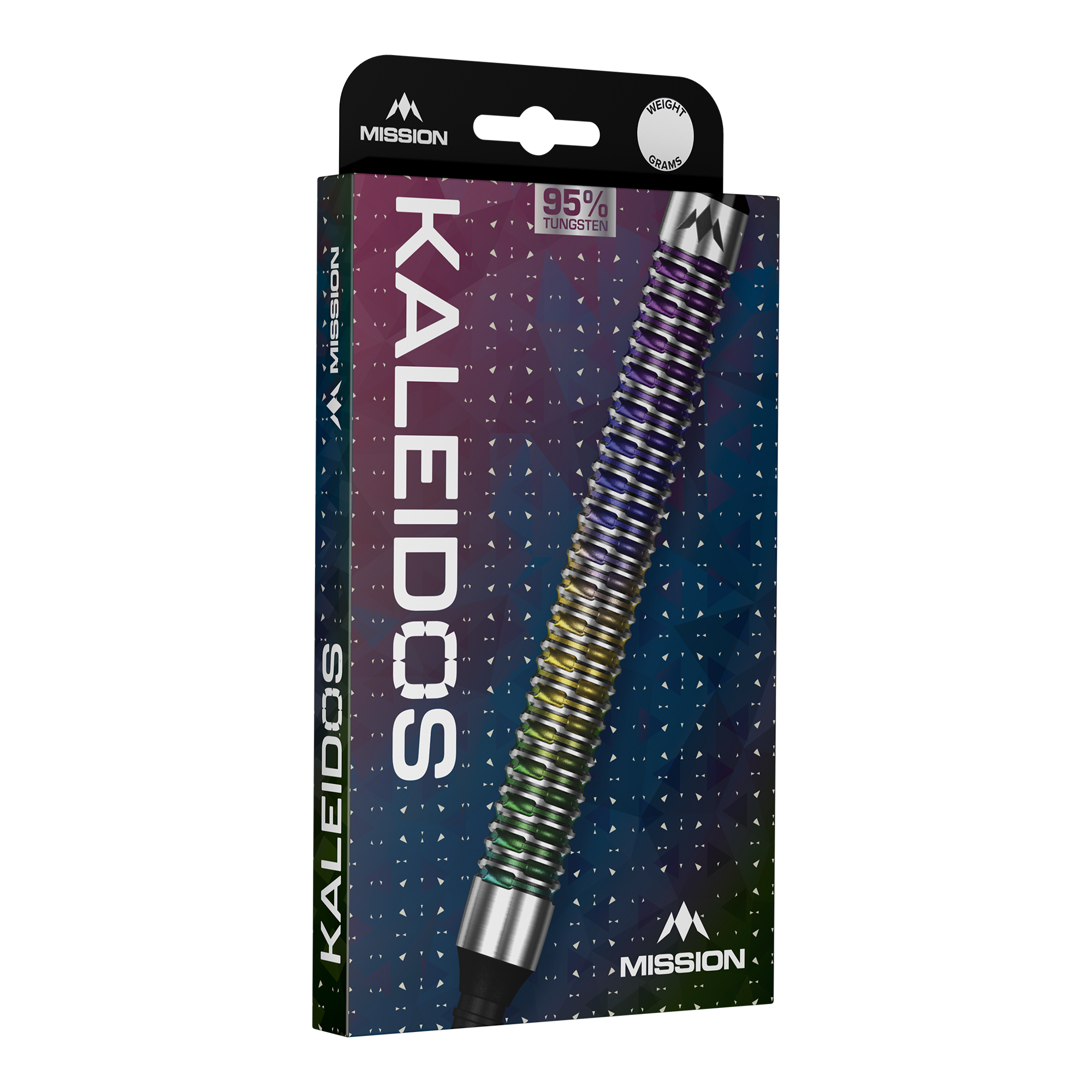 Měkké šipky Mission Kaleidos - 19g Mission Kaleidos Softdarts - 19g sind auf diesem Bild abgebildet. Diese Darts bieten eine gute Kontrolle beim Werfen.