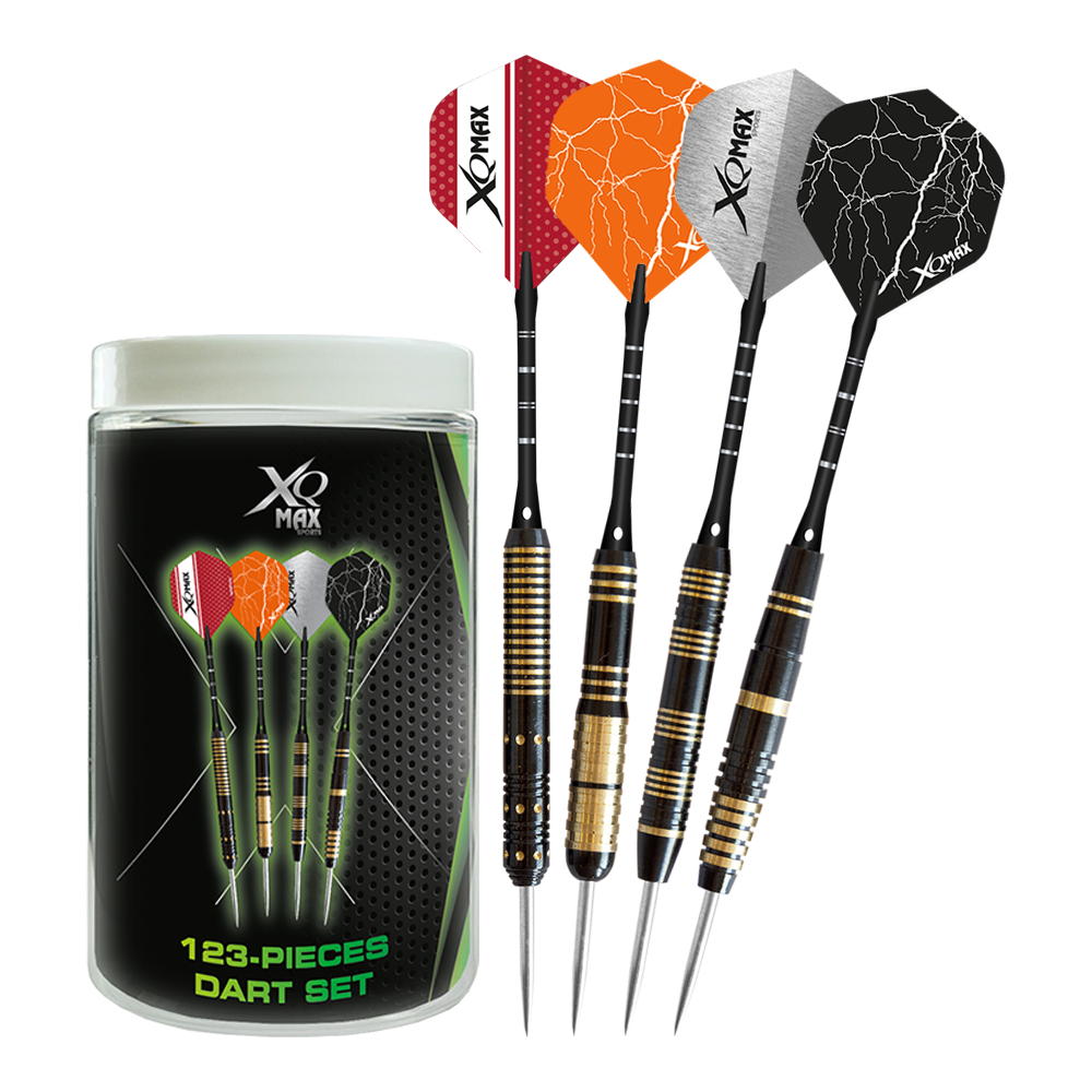 XQMax dart sets with accessories in glass