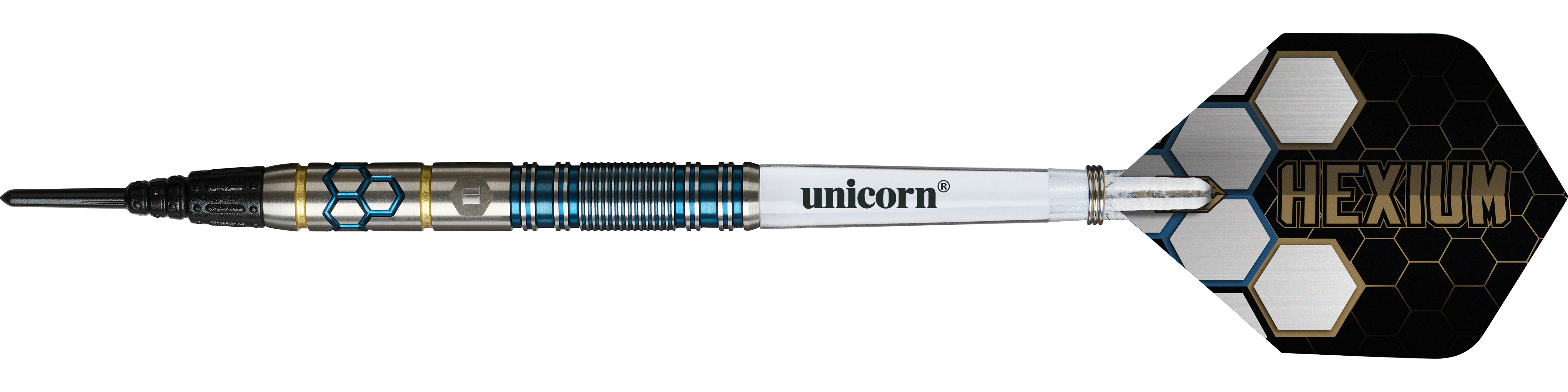 Unicorn Hexium Style 02 Blue & Gold Softdarts - 21g