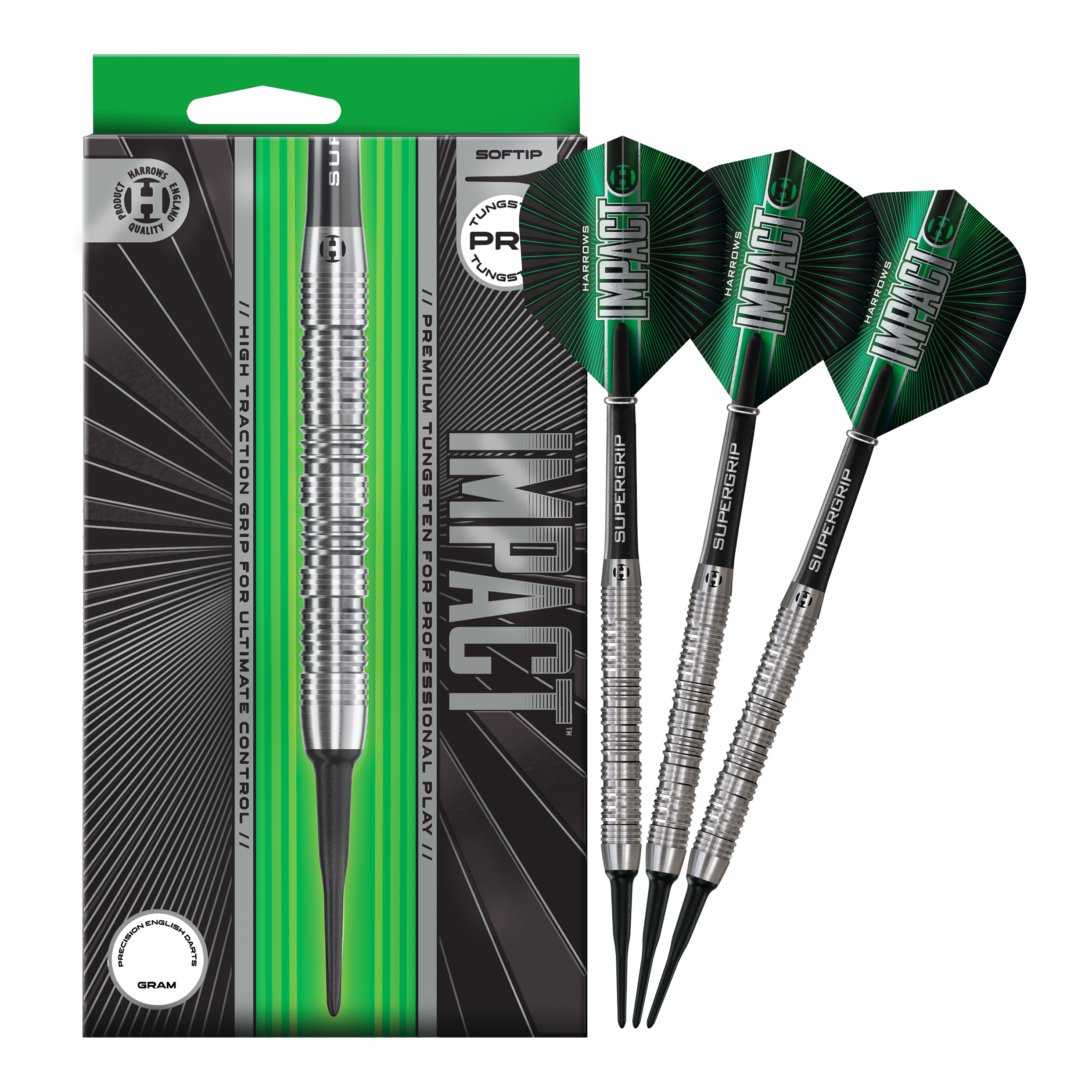 Harrows Impact Softdarts Auf dem Bild sind die Harrows Impact Softdarts komplett abgebildet. Das gesamte Produkt wird dargestellt.