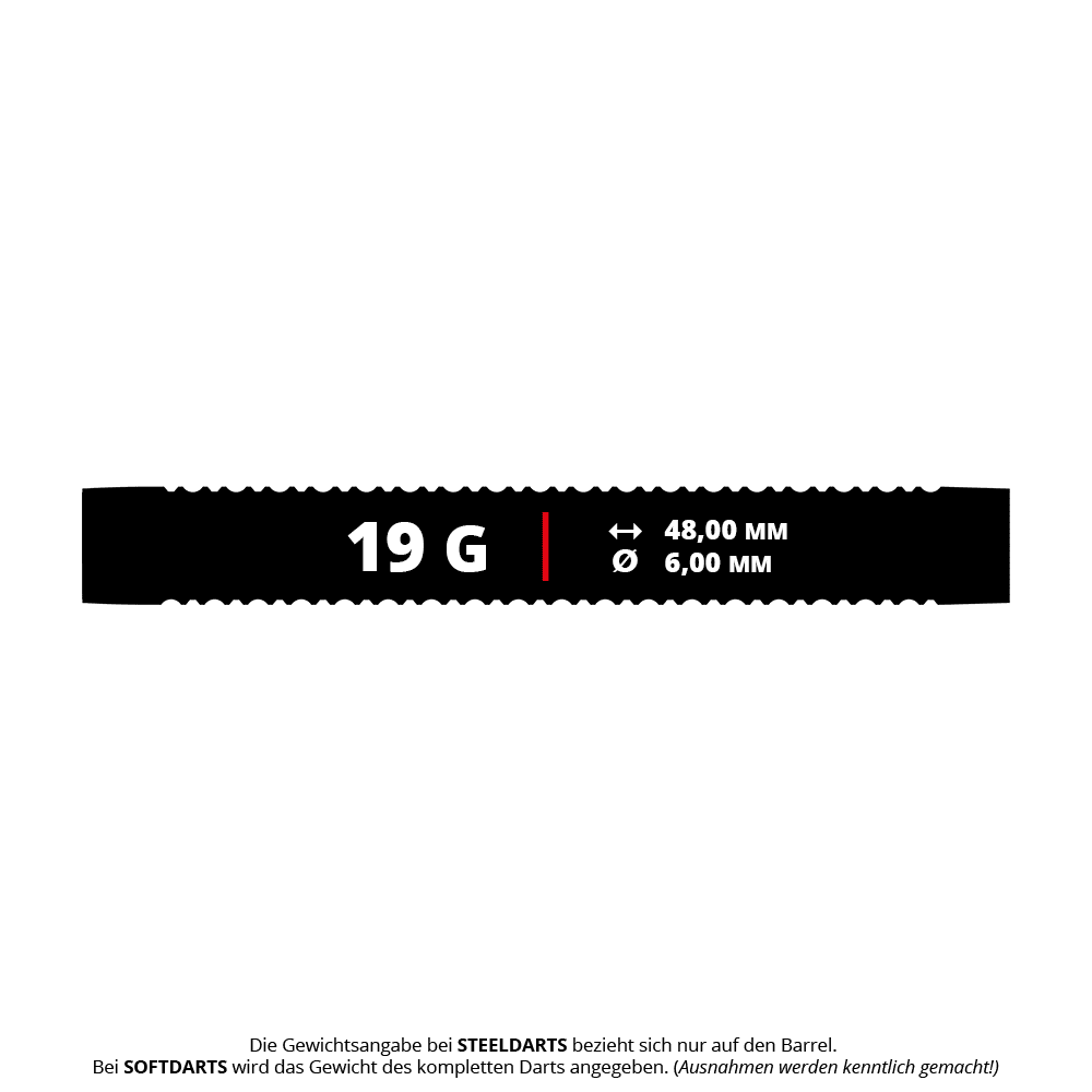 Měkké šipky Mission Kaleidos - 19g Das Bild zeigt die Mission Kaleidos Softdarts mit 19 Gramm Gewicht. Die Softdarts werden aus einer nahen Perspektive präsentiert.