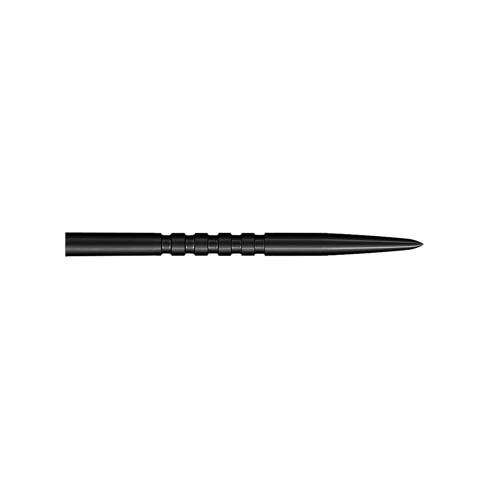 Ocelové hroty šipek Shot Grip Point - černé Abgebildet sind schwarze Steeldartspitzen. Das Modell ist Grip Point mit einer Länge von 35 mm.