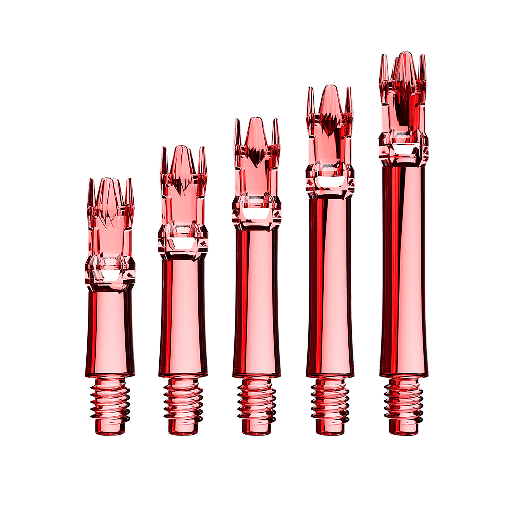 Wałki zamienne do systemu L-Style L-System – przezroczysto-czerwone Hier sieht man die L-Style L-System Ersatzshafts in der Farbe Clear Red. Es handelt sich um rote Ersatzschäfte für Dartpfeile.