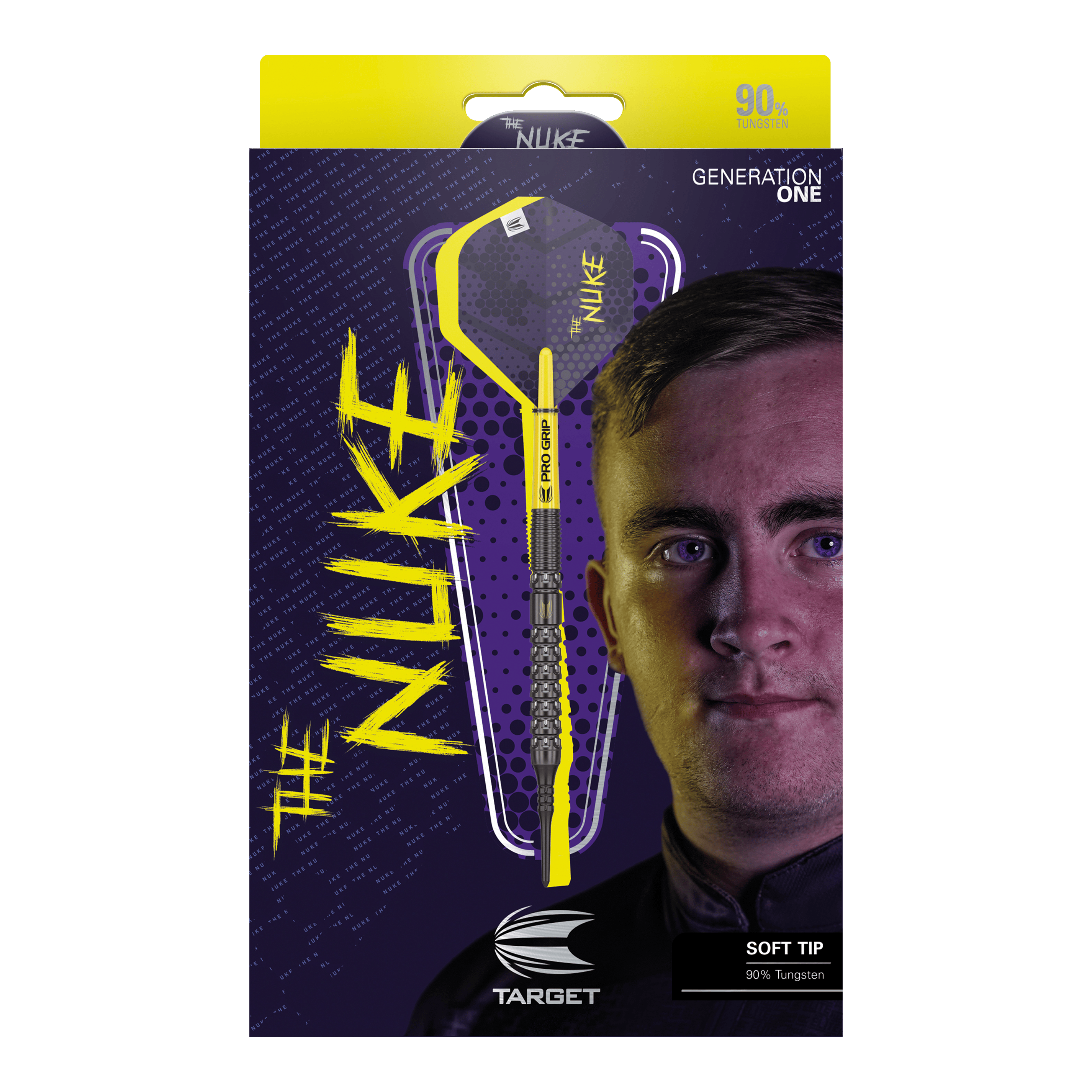 Dardos blandos Target Luke Littler GEN1 - 19 g Das Bild zeigt ein Dart-Produkt. Auf dem Bild ist '210324_Target_Luke_Littler_GEN1_Softdarts_3_(1)' als Dateiname angegeben.