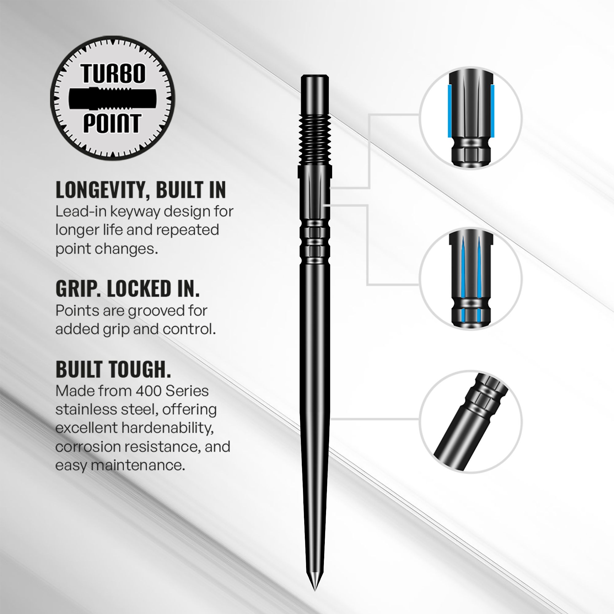 Shot Turbo Point Tool Abgebildet ist das Shot Turbo Point Tool. Dieses Werkzeug dient zur Montage und Wartung von Dartspitzen.