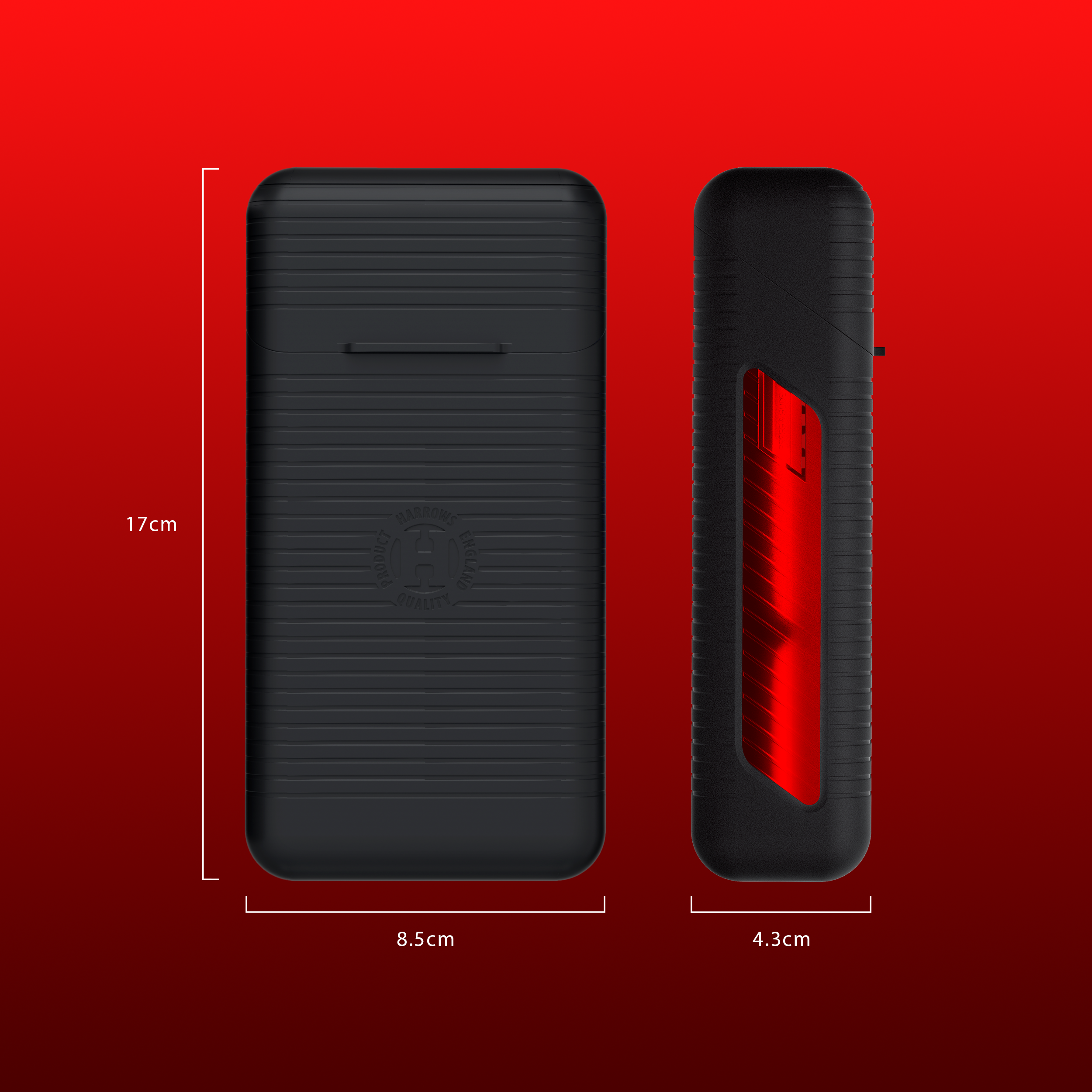 Harrows Vault Dartcase Abgebildet ist ein Harrows Vault Dartcase in Rot. Das Bild präsentiert das Dartcase aus einer anderen Perspektive.