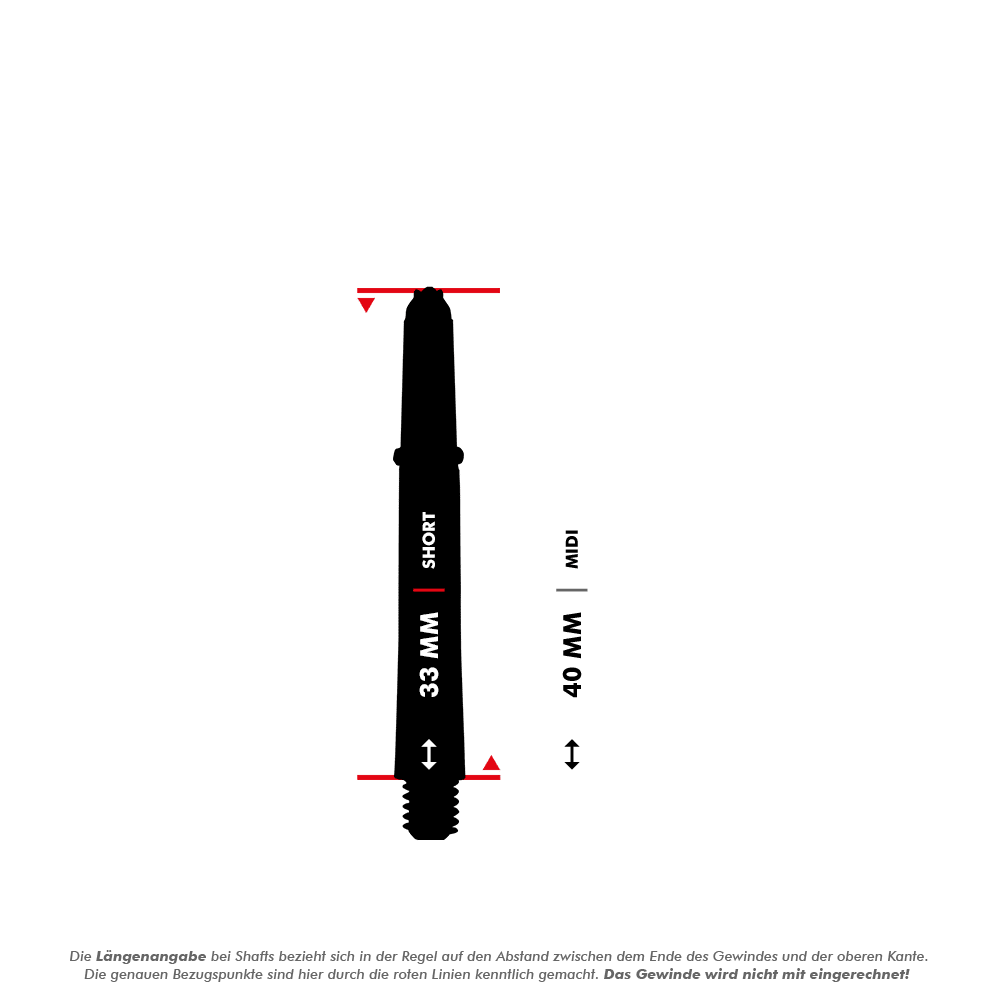 Harrows Supergrip Shafts - Schwarz Silber