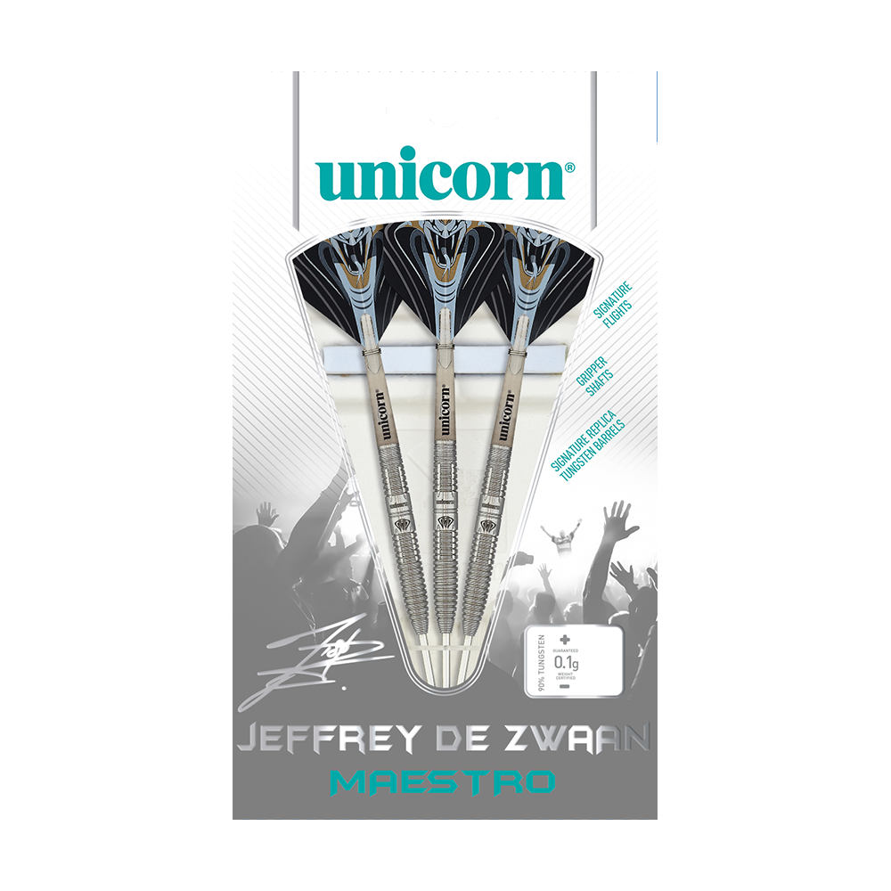 Freccette in acciaio Unicorn Maestro Jeffrey De Zwaan