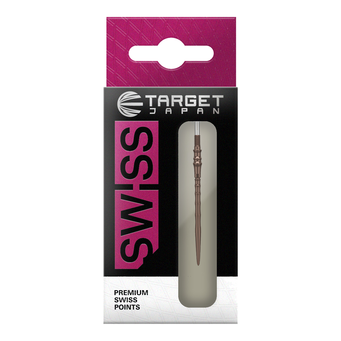 Puntas Steldart de punta suiza premium Target Japan - Sílice Das Bild zeigt die Target Japan Premium Swiss Point Steldartspitzen - Silica. Diese hochwertigen Steeldartspitzen sind in einer detaillierten Nahaufnahme dargestellt.