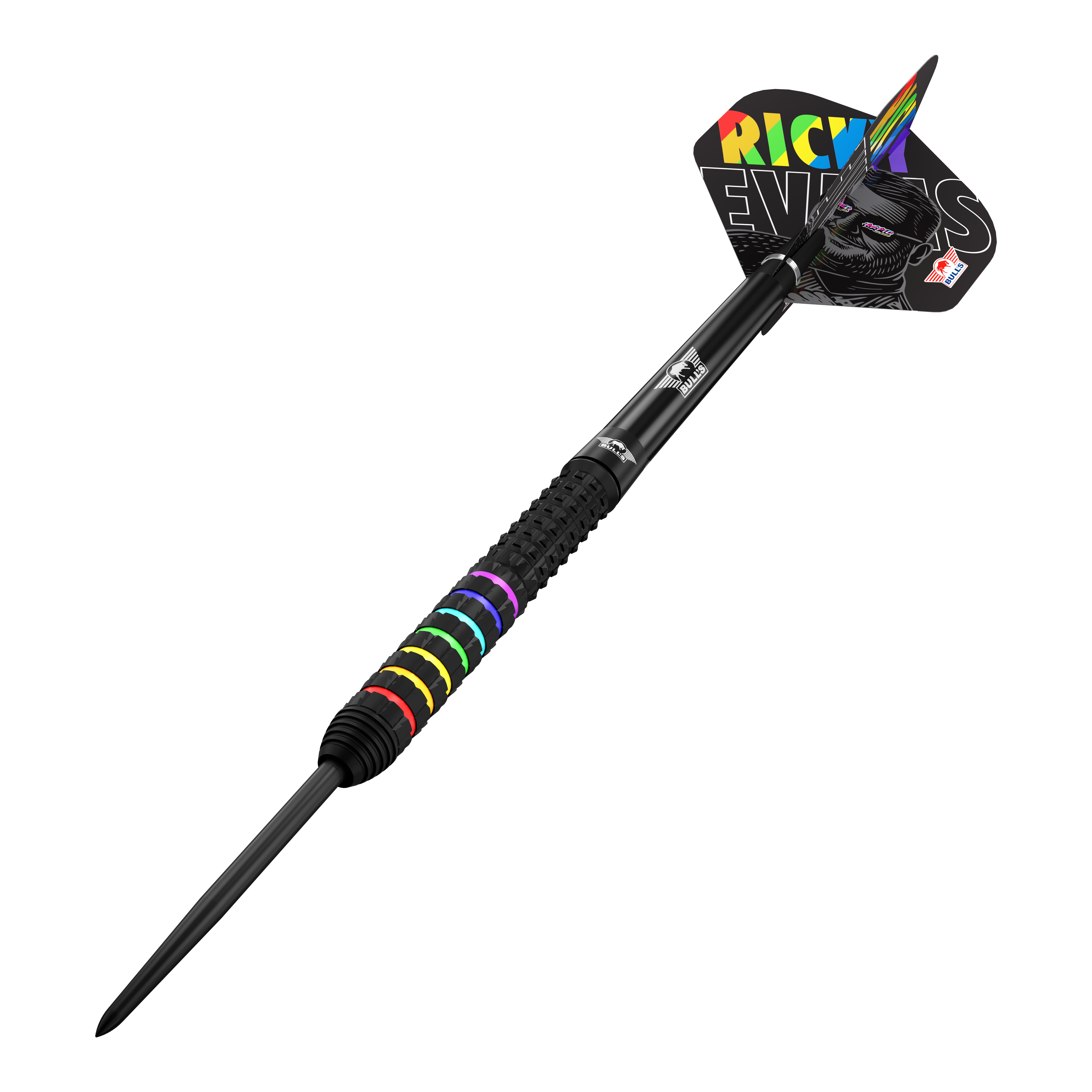 Bulls NL Ricky Evans Rapid 95 steel darts Das Bild zeigt die Bulls NL Ricky Evans Rapid 95 Steeldarts mit 23 Gramm. Die Steeldarts haben ein stilvolles Design und sind für das Dartspiel geeignet.
