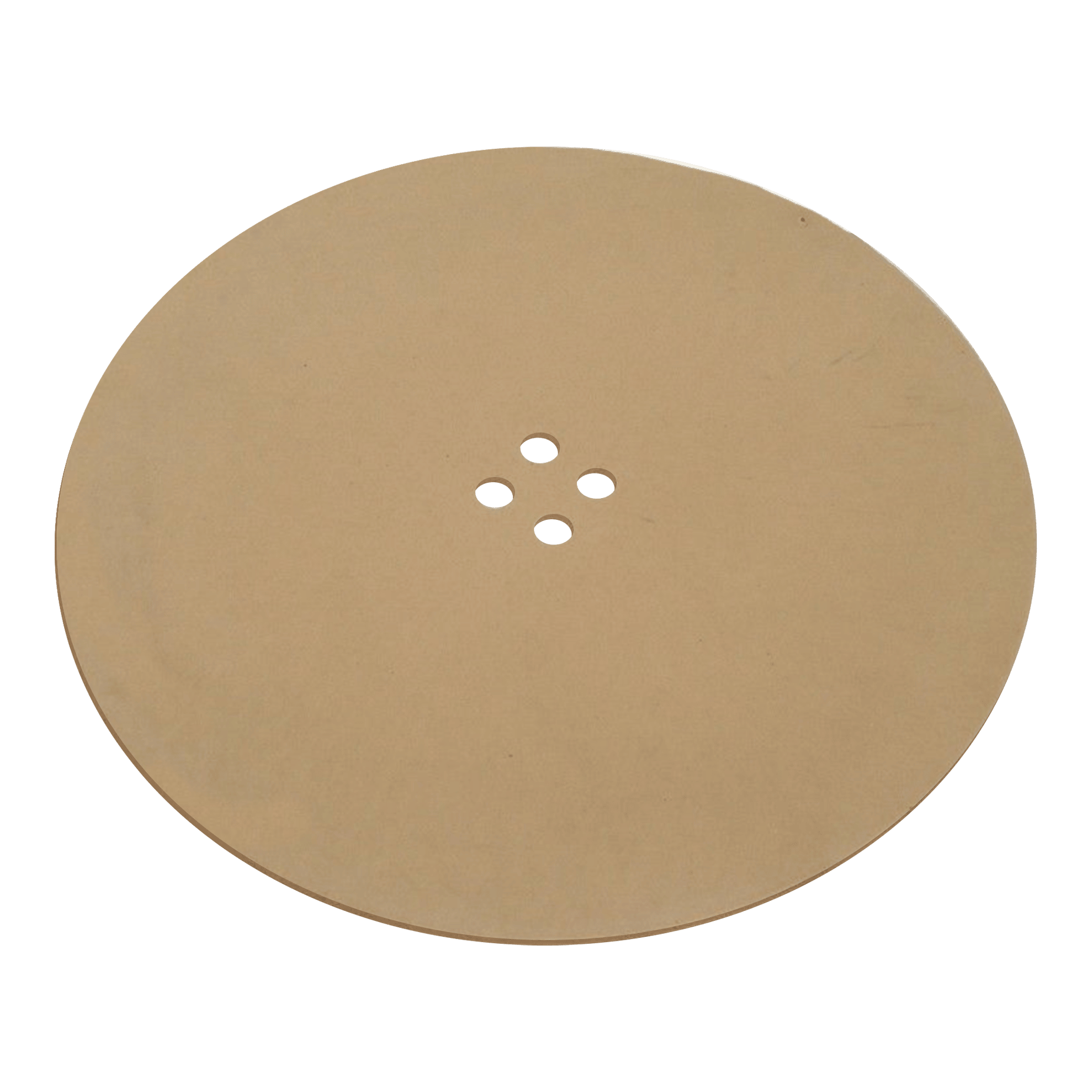 Pièce de rechange pour Karella E-Master Das Bild zeigt eine runde, braune Gummimatte. In der Mitte befinden sich fünf kleine, kreisförmige Löcher.