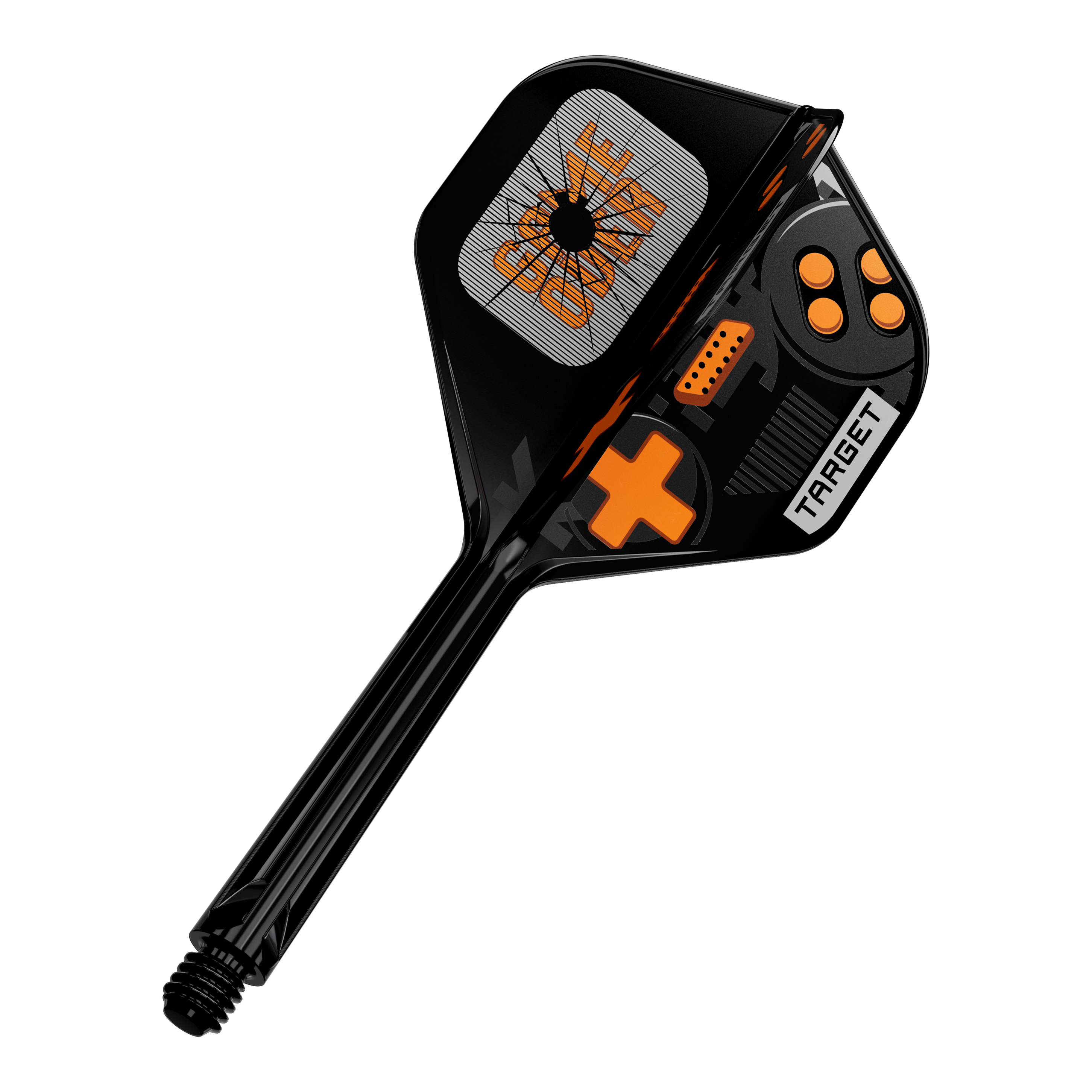 Target K-Flex Game Over No2 Standard Flights Abgebildet ist ein Produkt mit dem Namen 410581_Target_K-Flex_GameOver_No2_Standard_Flights_33mm_1. Es handelt sich um ein Zubehörteil für Darts, vermutlich ein Dart-Flight.