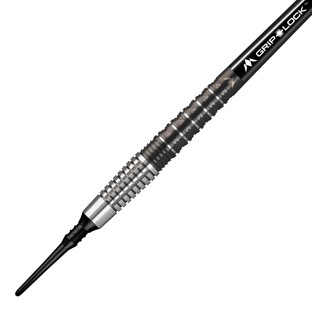 Mission Makara M2 soft darts - 20g Dies ist der Mission Makara M2 Softdart mit einem Gewicht von 20g. Der Dartpfeil hat ein silber-schwarzes Design mit strukturiertem Griffbereich und einer schwarzen Kunststoffspitze.