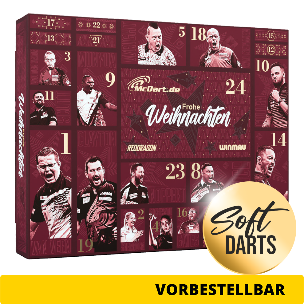 Calendrier de l'Avent McDart Premium 2026 pour les joueurs de fléchettes souples Calendrier de l'Avent McDart Premium 2026 pour les joueurs de fléchettes souples