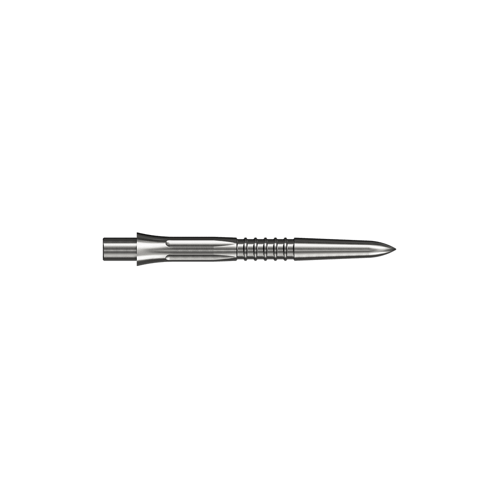 Puntas de dardos Mission Caliburn EVO GV1 - plateadas Das Bild zeigt eine silberne Steeldartspitze mit 26mm Länge. Es handelt sich um Mission Caliburn EVO GV1 Steeldartspitzen.