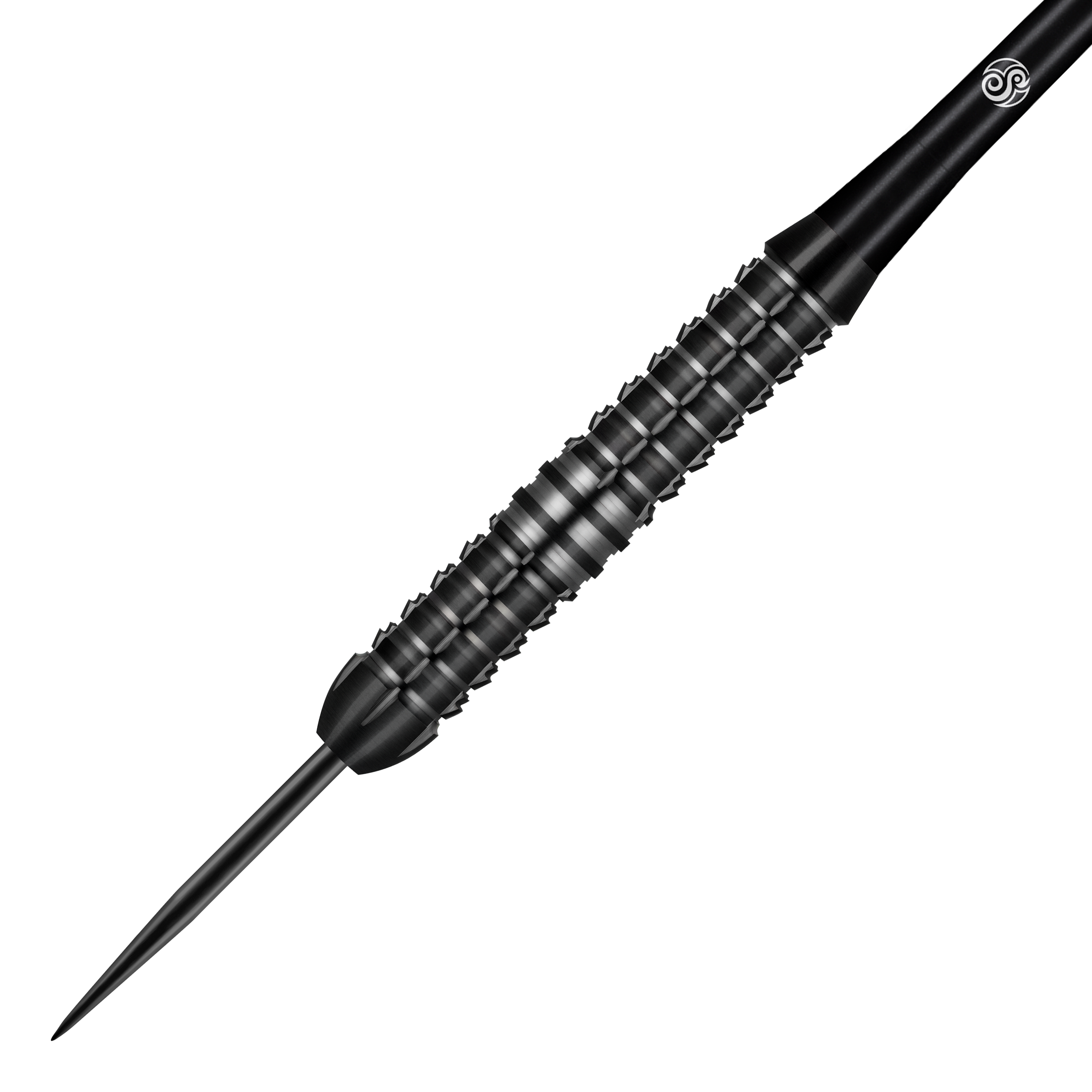 Dardos de acero Shot Redline Blazed Das Bild zeigt einen schwarzen Steeldart namens "Shot Redline Blazed". Der Dart hat ein geriffeltes Griffstück für besseren Halt.