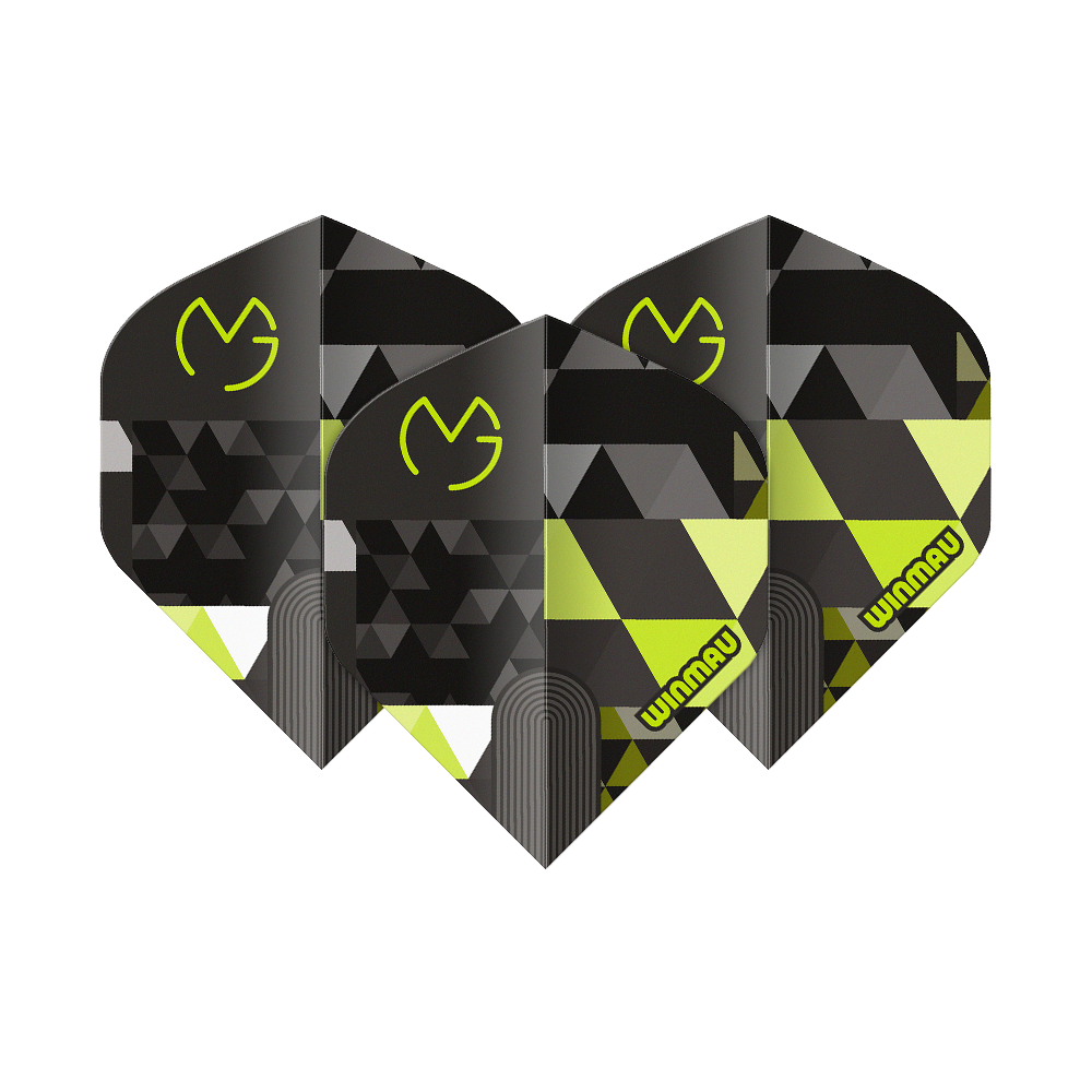 Letky Winmau Prism Delta MvG Logo Green No2 Standard Winmau Prism Delta MvG Logo Green No2 Standard Flights sind zu sehen. Das Produkt wird häufig bei Darts verwendet.