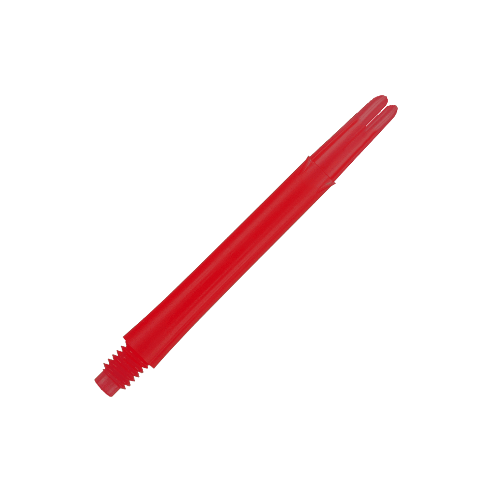 L-L-Style-Shafts Locked Straight - Red Das Bild zeigt einen roten, geraden Dart-Schaft ohne Kappen. Der Schaft ist 46 mm lang und hat ein Gewinde am Ende.