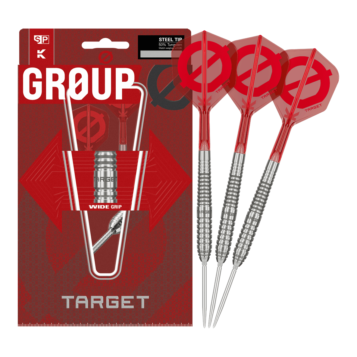 Targetová skupina O 01 Švýcarské body Steeldarts Das Bild zeigt die Target Group O 01 Swiss Points Steeldarts in voller Länge. Das Set ist übersichtlich angeordnet.