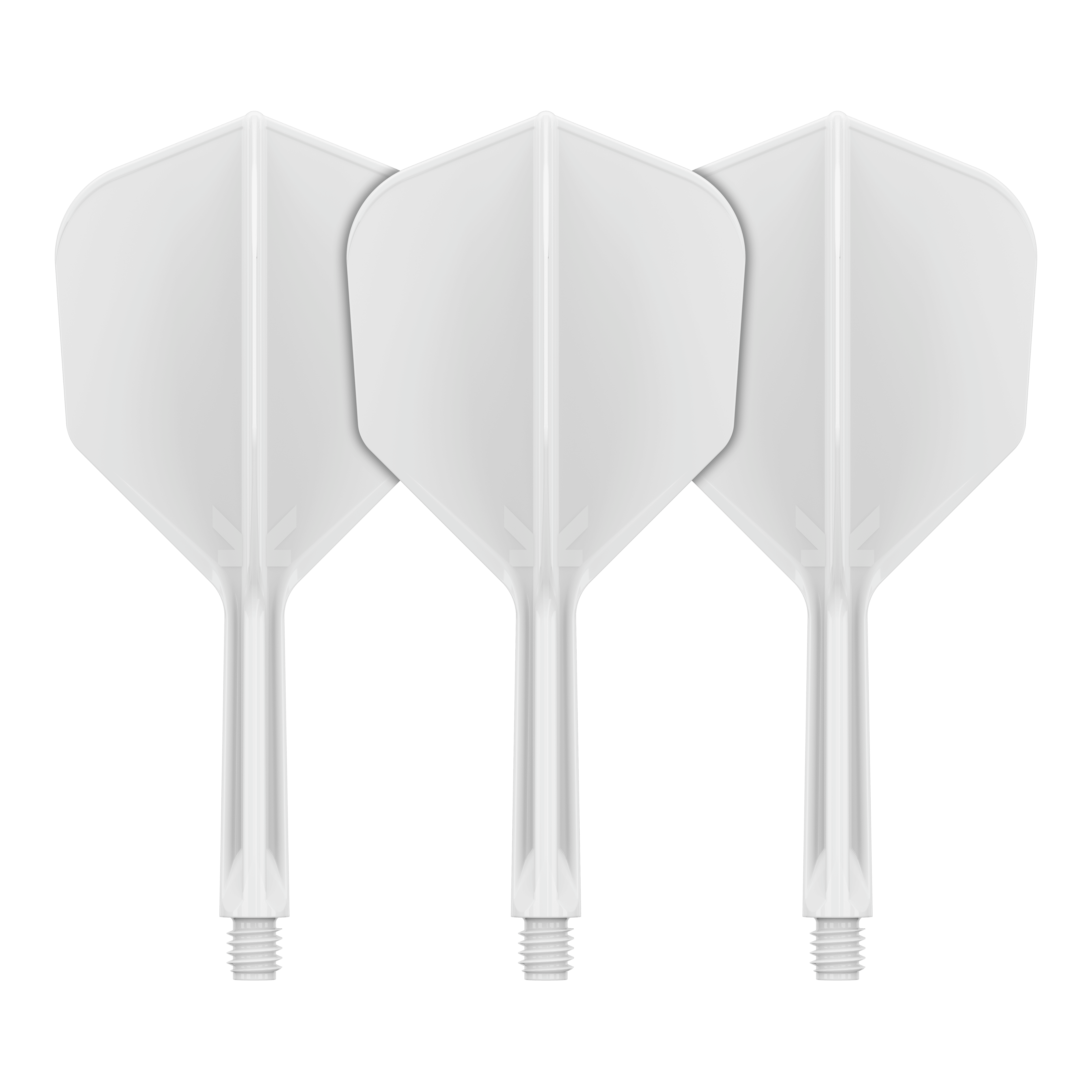 Système de vol Target K-Flex n° 6 - Blanc Das Bild zeigt vermutlich ein weißes Flight-System, wahrscheinlich Target K-Flex No6 mit 26 mm Länge. Es handelt sich um ein Dart-Zubehör.