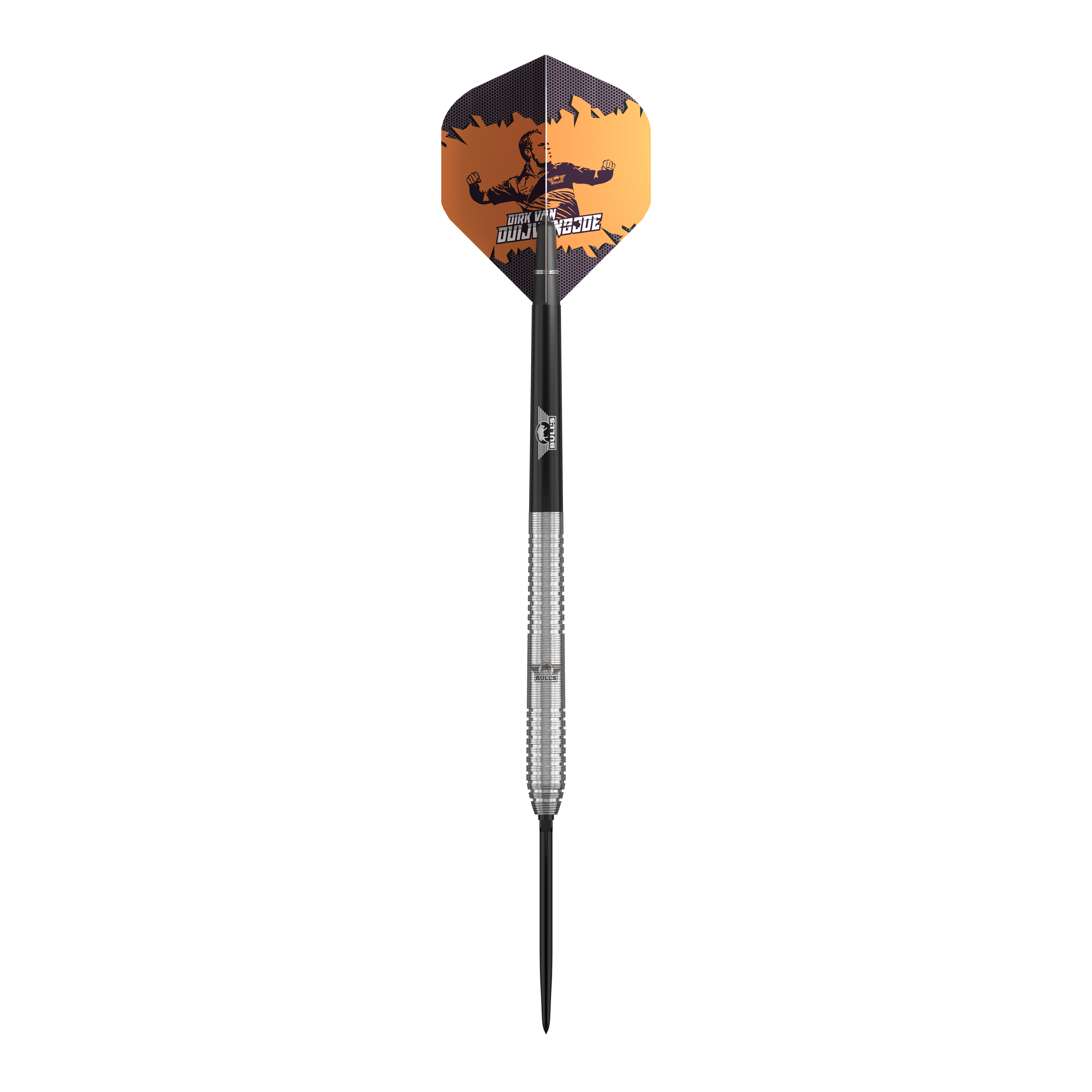 Bulls NL Dirk Van Duijvenbode Original Convertible Point Steeldarts Abgebildet sind Bulls NL Dirk Van Duijvenbode Original Convertible Point Steeldarts. Das Set wird detailliert präsentiert.