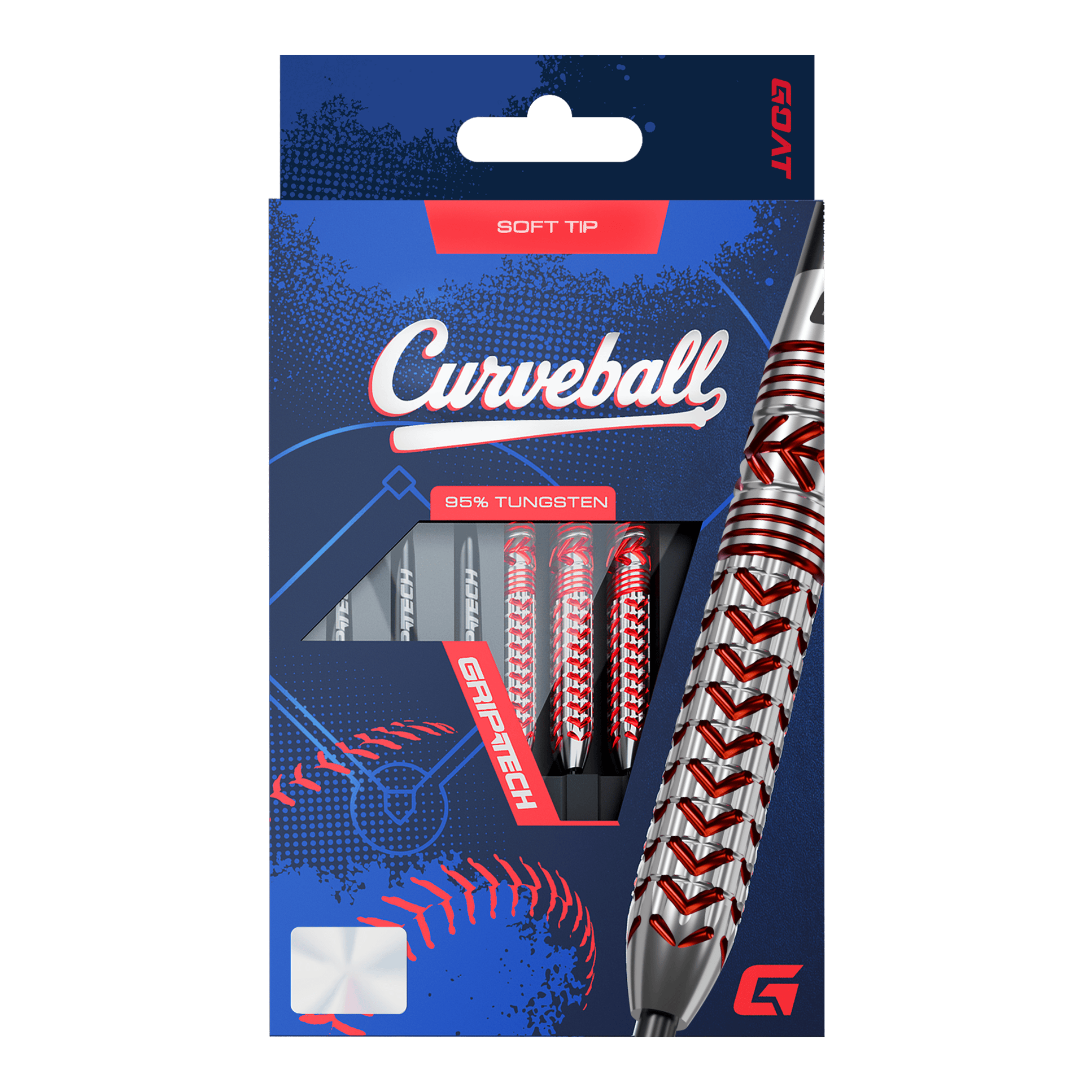 GOAT Curveball Softdarts - 20g Abgebildet sind die GOAT Curveball Tungsten Softdarts - 20g. Die Softdarts sind 20 Gramm schwer und aus hochwertigem Tungsten hergestellt.
