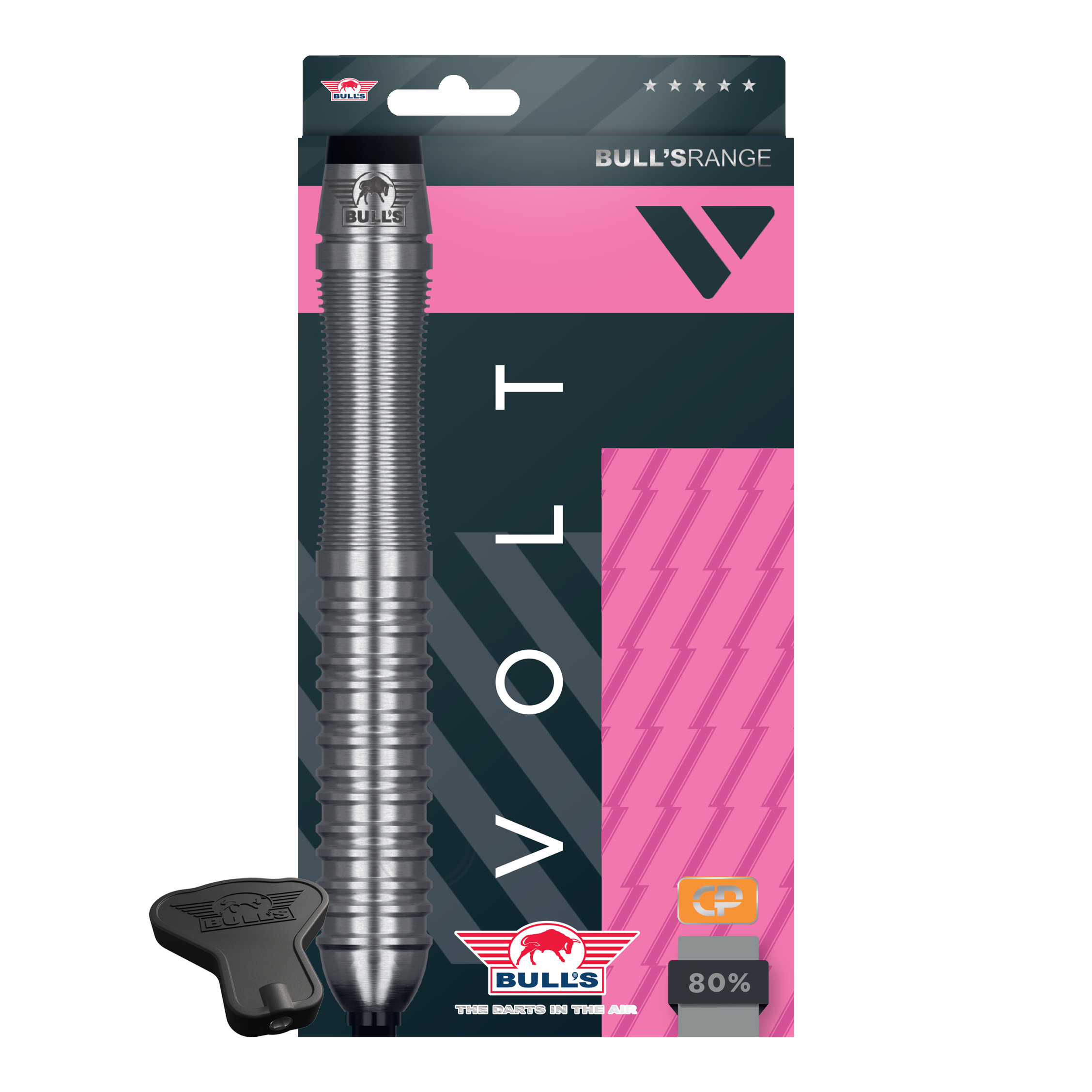 Šipky Bulls NL Volt Pink Convertible Point Steel Darts Abgebildet sind Bulls NL Volt Pink Convertible Point Steeldarts. Das Produkt hebt sich durch seine Farbwahl ab.