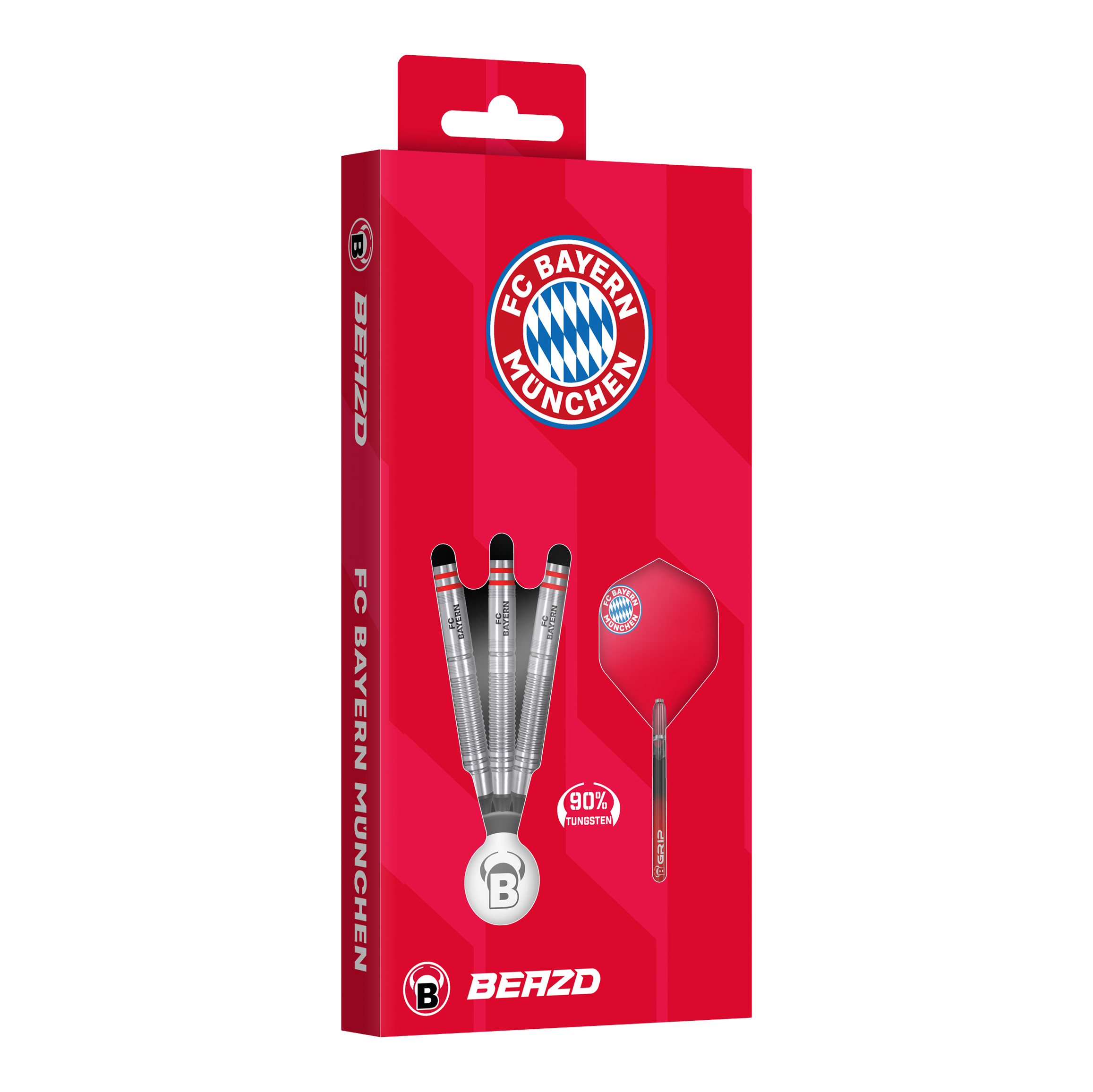 Beazd FC Bayern Mnichov Tungsten Soft Darts - 18g Beazd FC Bayern München Tungsten Softdarts – 18g als Set sichtbar. Die Darts sind mit Aufdruck und typischer Form dargestellt.