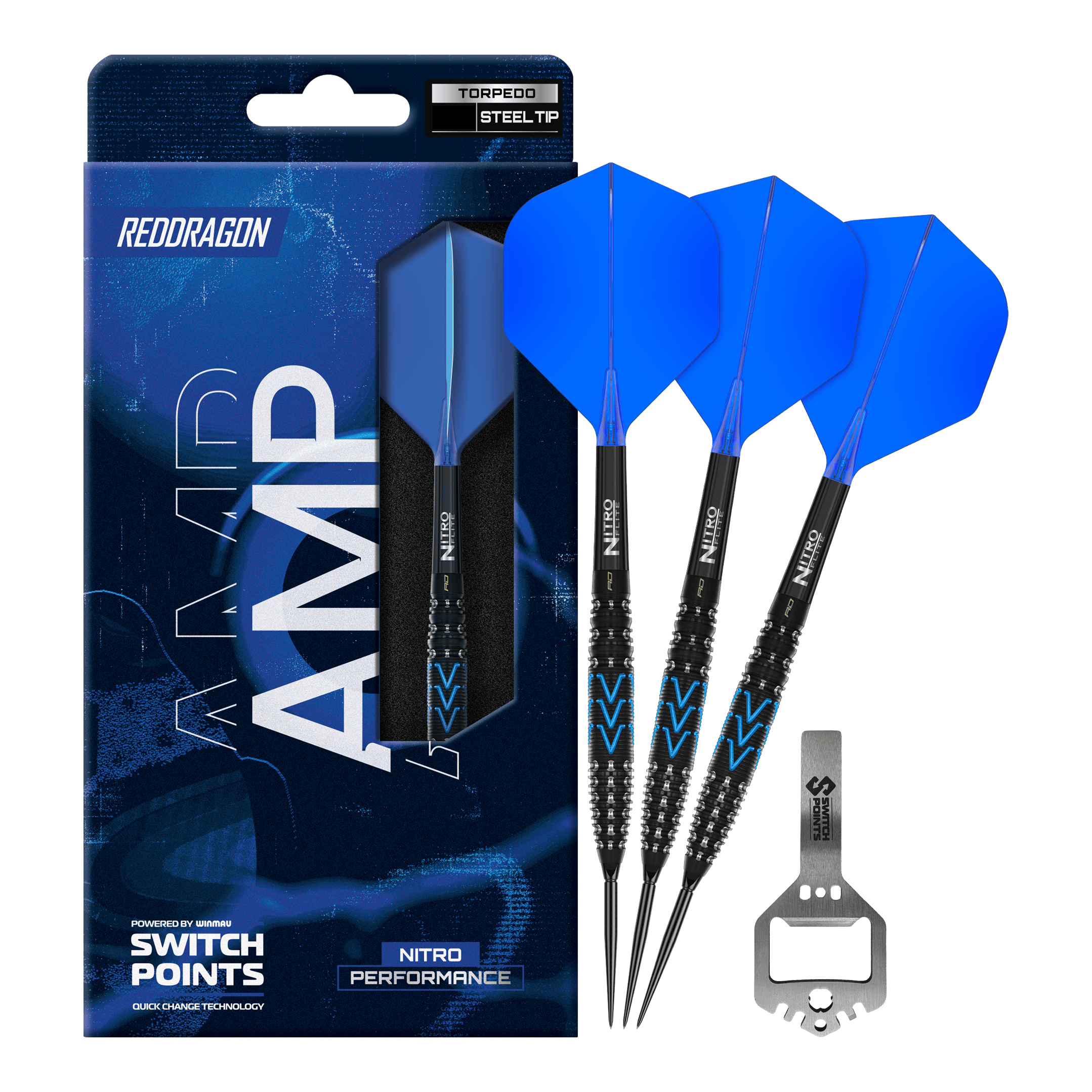 Red Dragon AMP Torpedo Switch Point Steeldarts Auf dem Foto sind die Red Dragon AMP Torpedo Switch Point Steeldarts vollständig abgebildet. Diese Steeldarts sind ideal für Dartspieler und bieten hohe Qualität.