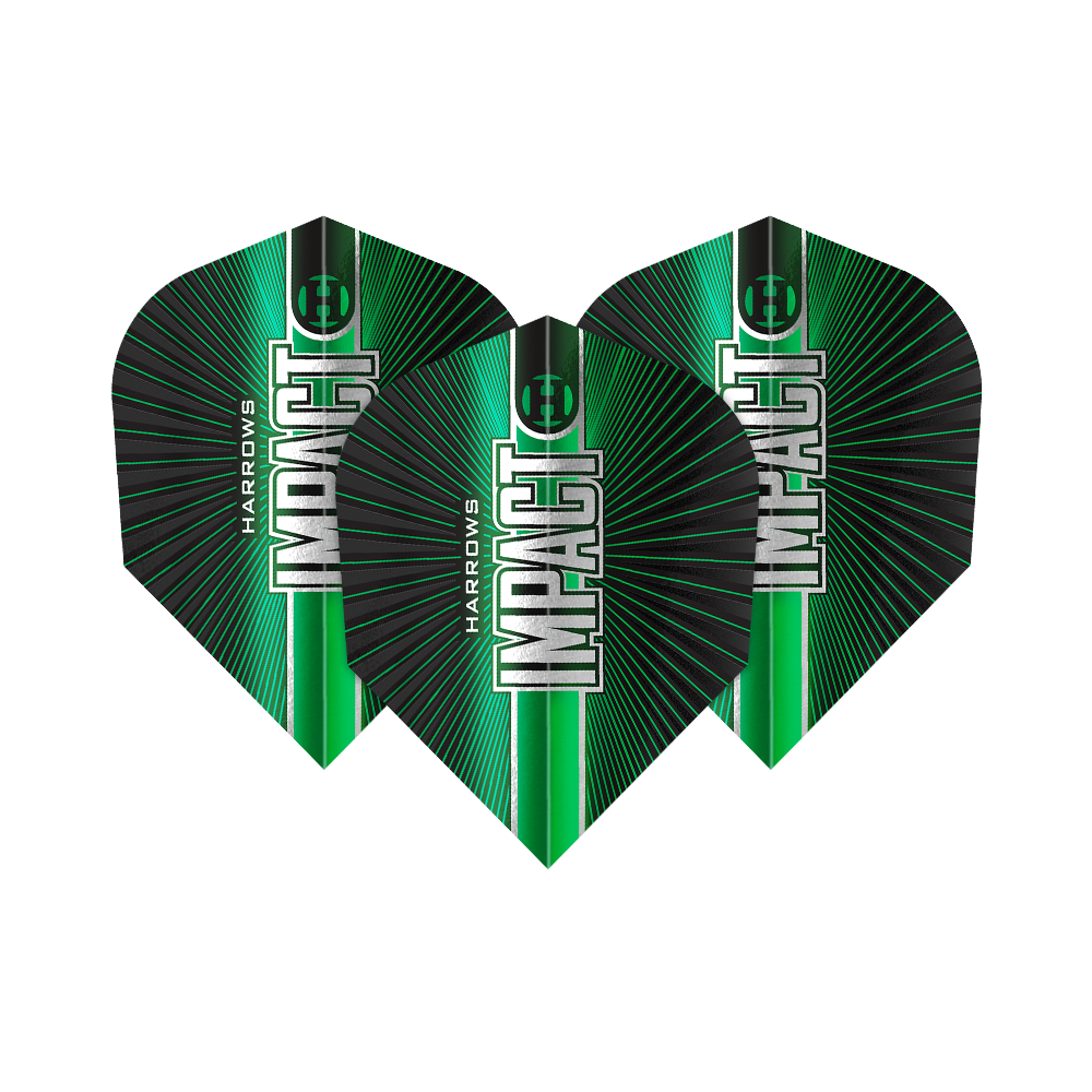 Harrows Impact No. 6 Flights Gezeigt werden die Harrows Impact No6 Flights. Dieses Produkt sind spezielle Flights für Darts mit besonderer Stabilität.