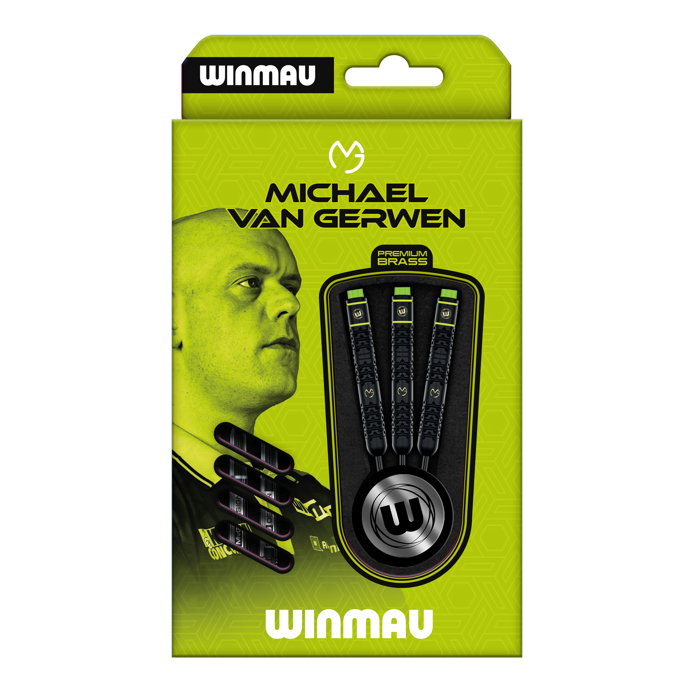 Winmau Michael Van Gerwen stalen darts - 21 g Dieses Bild zeigt die Winmau Michael Van Gerwen Steeldarts mit 21 g Gewicht. Der Dartpfeil ist für Präzision und Kontrolle beim Spiel entworfen.