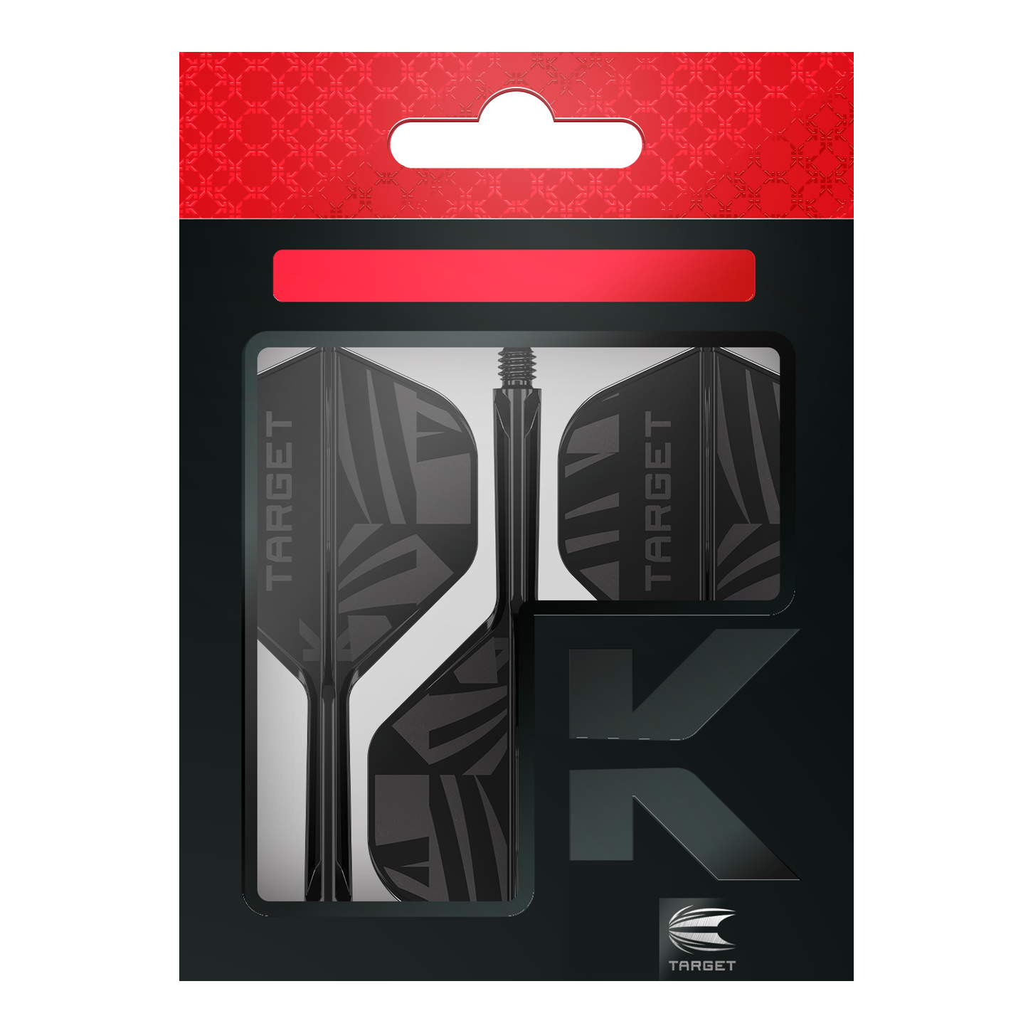 Target K-Flex Black No2 Standardowe lotki Dieses Bild zeigt die Target K-Flex Black No2 Standard Flights. Diese Flights sind Dartflügel in der Farbe Schwarz.