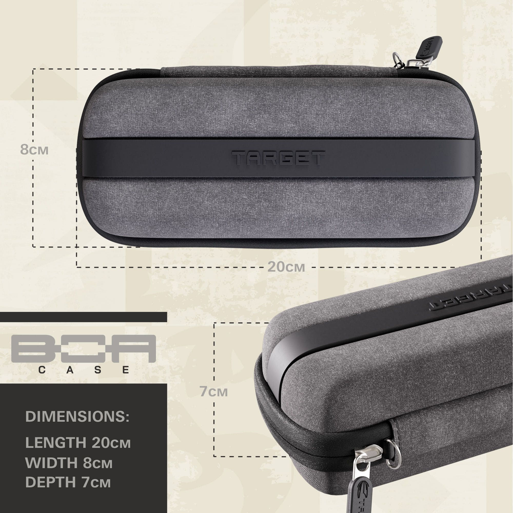 Target BOA Dartcase Dieses Bild zeigt das Target BOA Dartcase Grau Hellgrau aus der Seitenansicht. Das Dartcase ist für sicheren Transport von Darts ausgelegt.