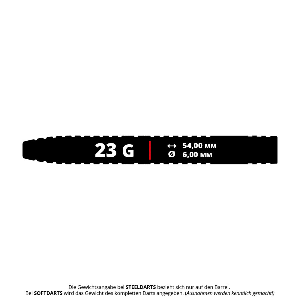 Hier wird Bulls Challenger Kendji Steinbach Steeldarts - 23g dargestellt. Es handelt sich um robuste Steeldarts für den anspruchsvollen Spieler.