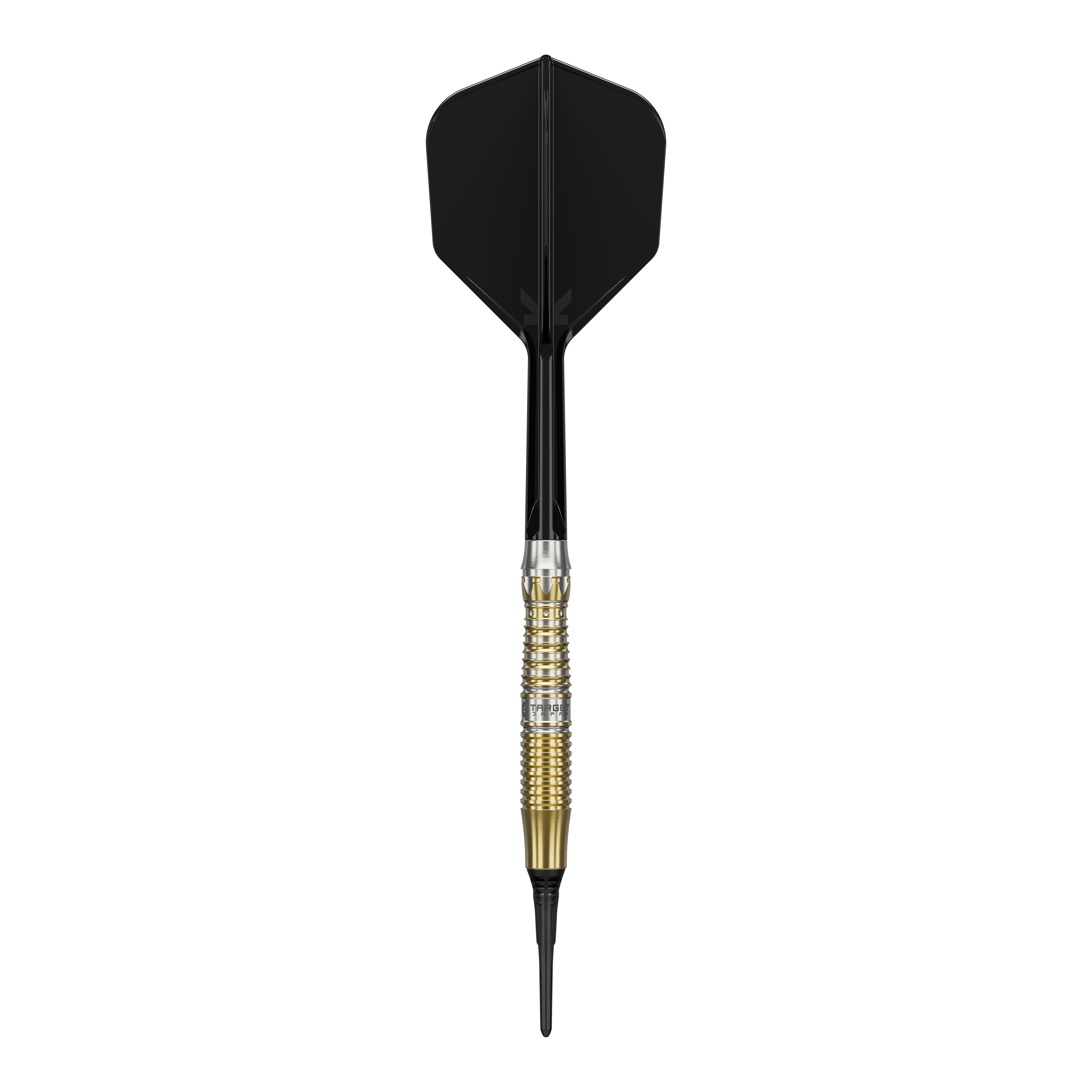 Target Black Marque Enzo Softdarts - 18g werden gezeigt. Diese 18-Gramm-Darts sind elegant und für Softdart-Wettkämpfe geeignet.