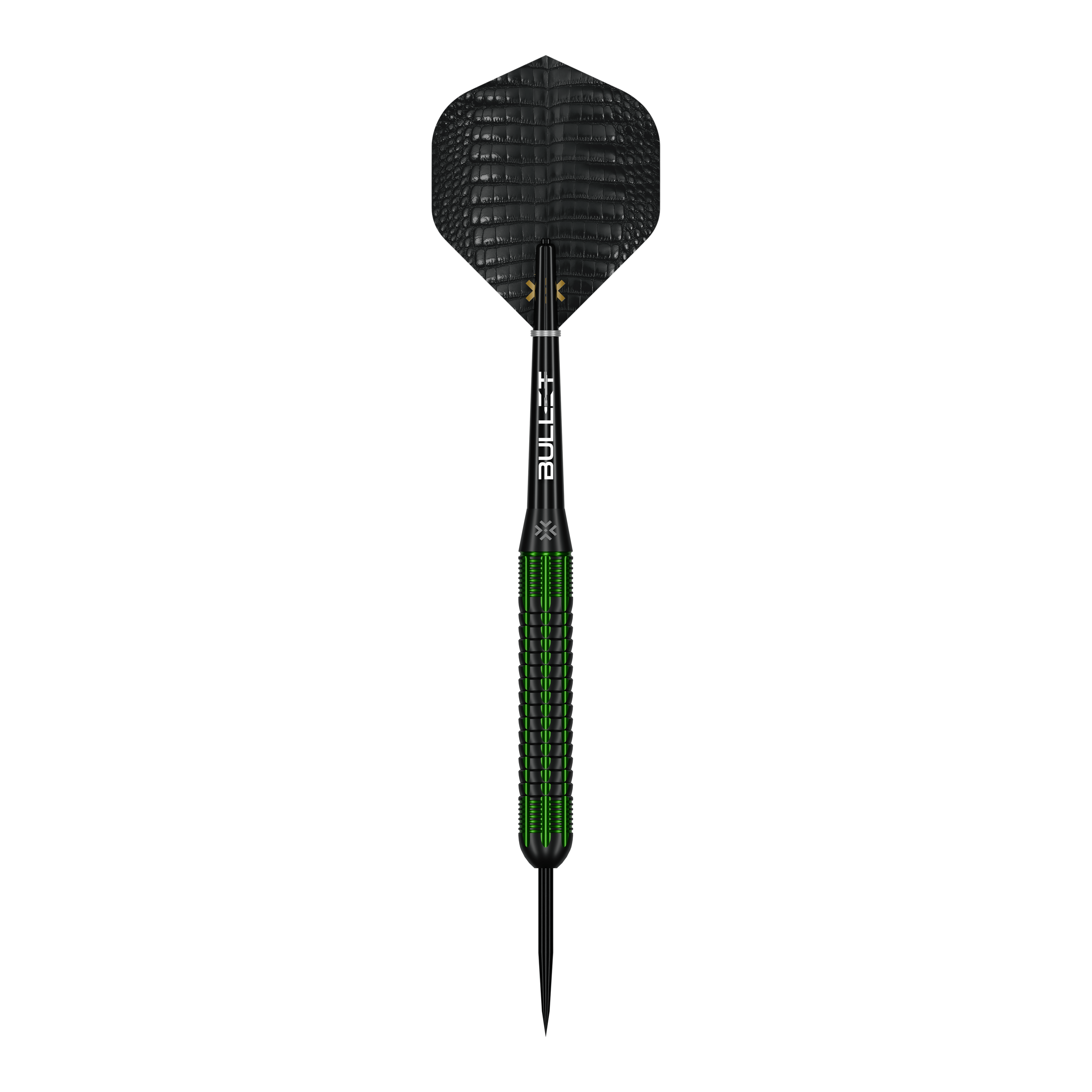 Bullet Gator freccette in ottone e acciaio - 22 g Das Bild zeigt die Bullet Gator Brass Steeldarts - 22g. Es handelt sich um Steeldarts mit einem Gewicht von 22 Gramm.