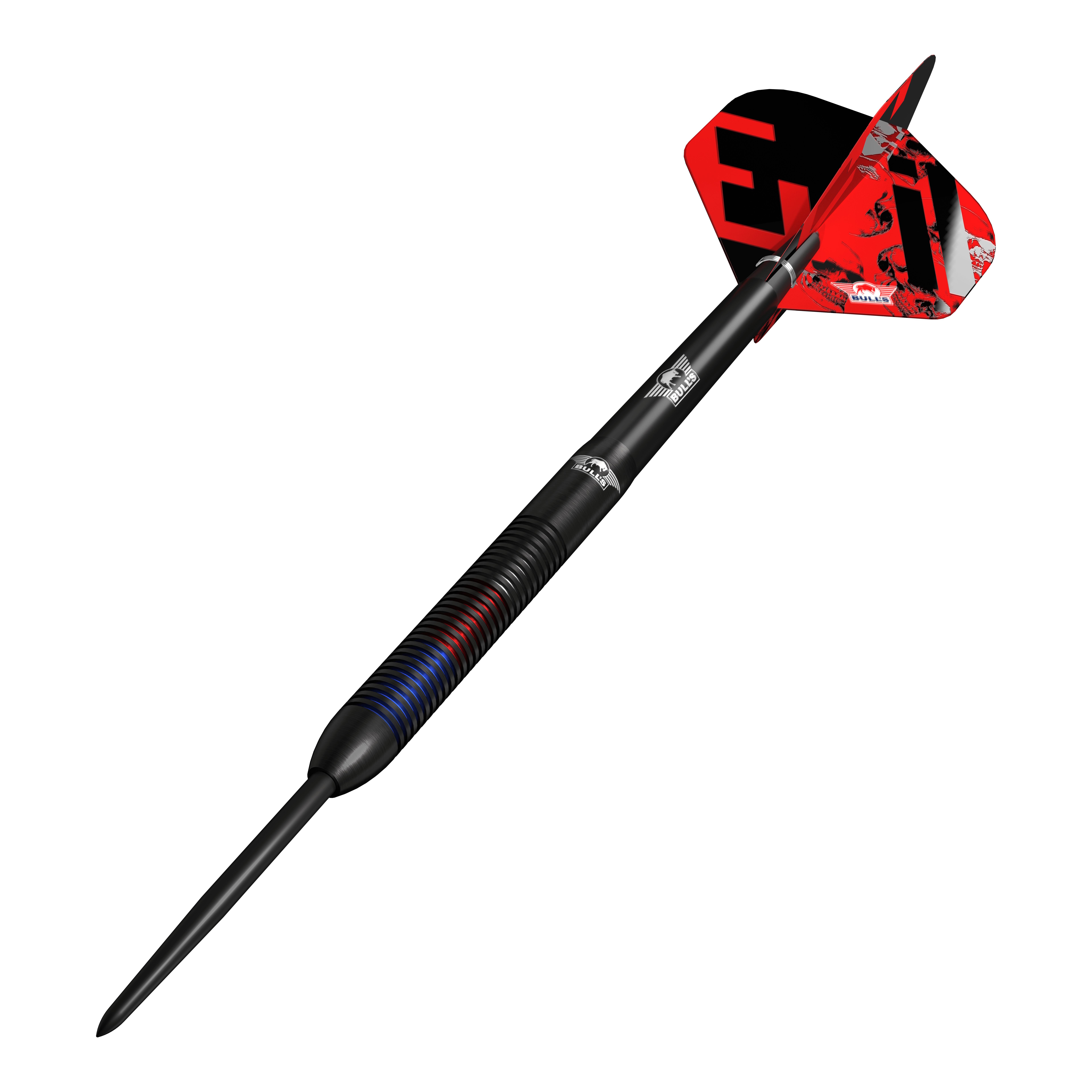 Zu sehen sind die Bulls NL Karel Sedlacek E2 Steeldarts mit 24 Gramm. Das Produkt wird aus einer anderen Perspektive dargestellt.