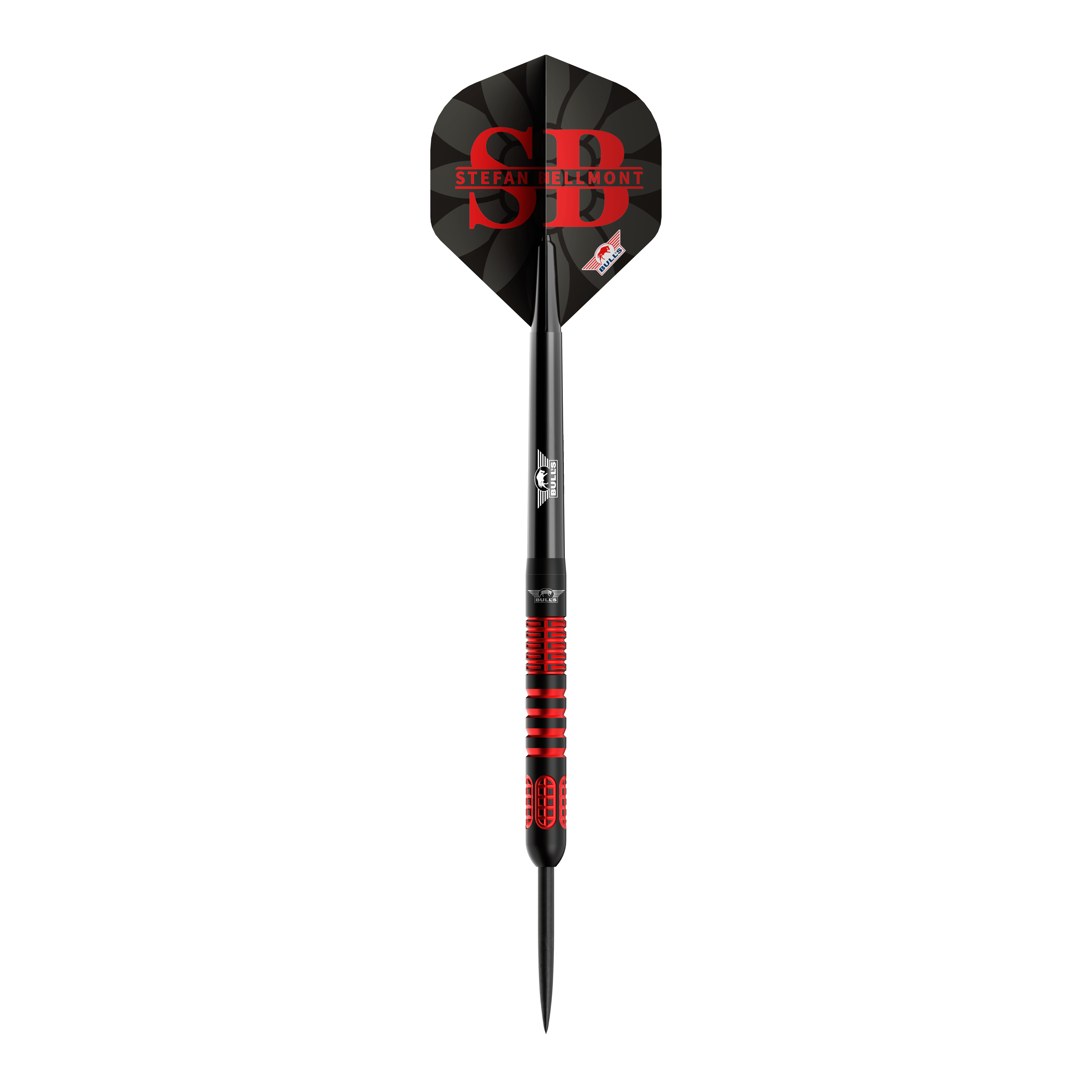 Dardos de acero Bulls NL Stefan Bellmont 90 - 23 g Diese Abbildung zeigt die Bulls NL Stefan Bellmont 90 Steeldarts 23g. Die Steeldarts zeichnen sich durch ihr stilvolles Design und hohe Qualität aus.
