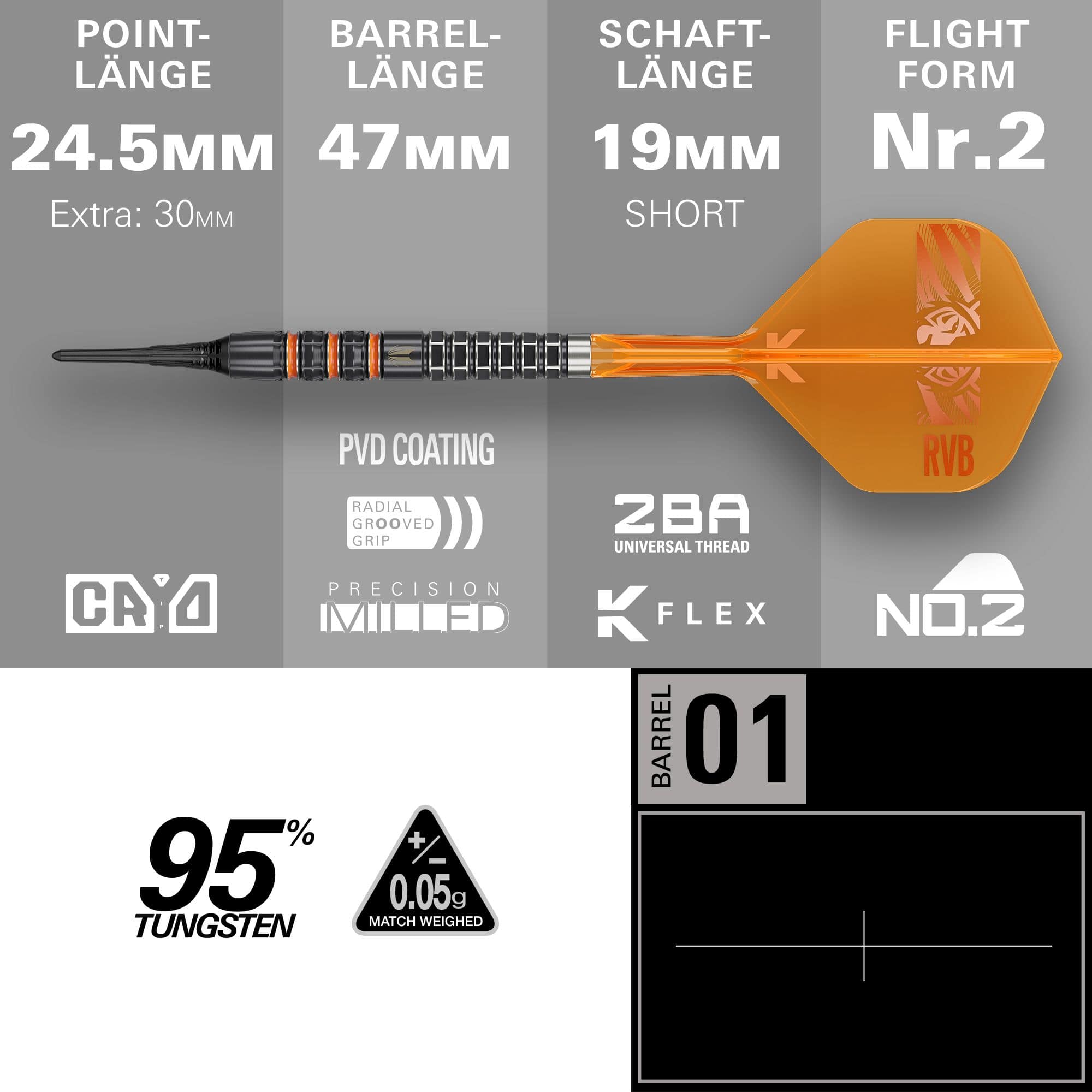 Target Raymond Van Barneveld 95K Softdarts - 20g