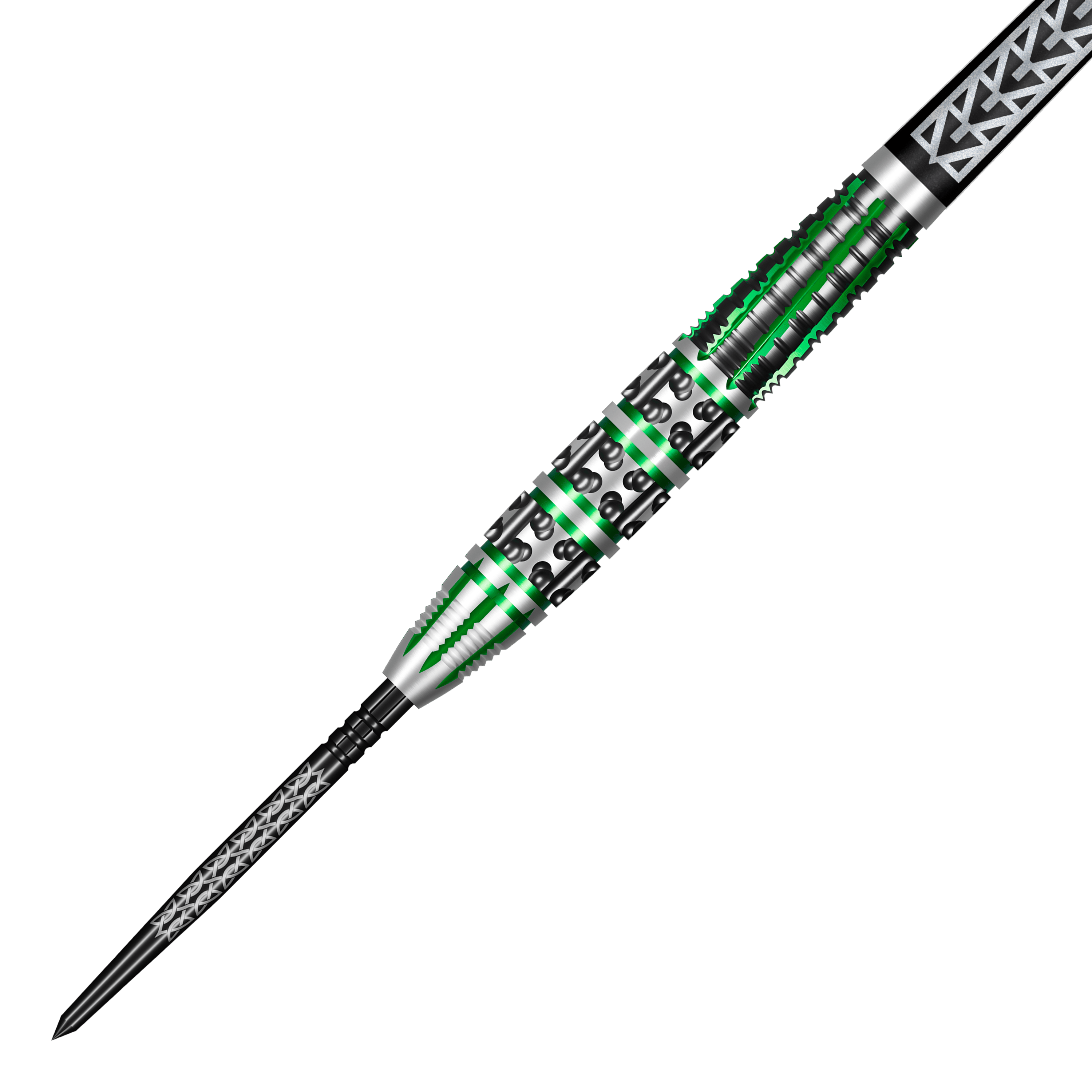 Das Bild zeigt mehrere Shot Celt Druid TurboPoints Steeldarts. Sie sind nebeneinander platziert.
