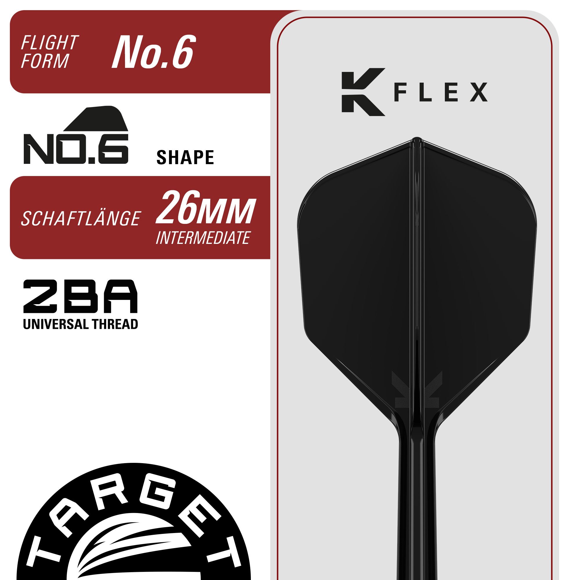 Target Black Marque Creed Softdarts - 21,5g. Schwarze Softdarts mit besonderer Griffstruktur.