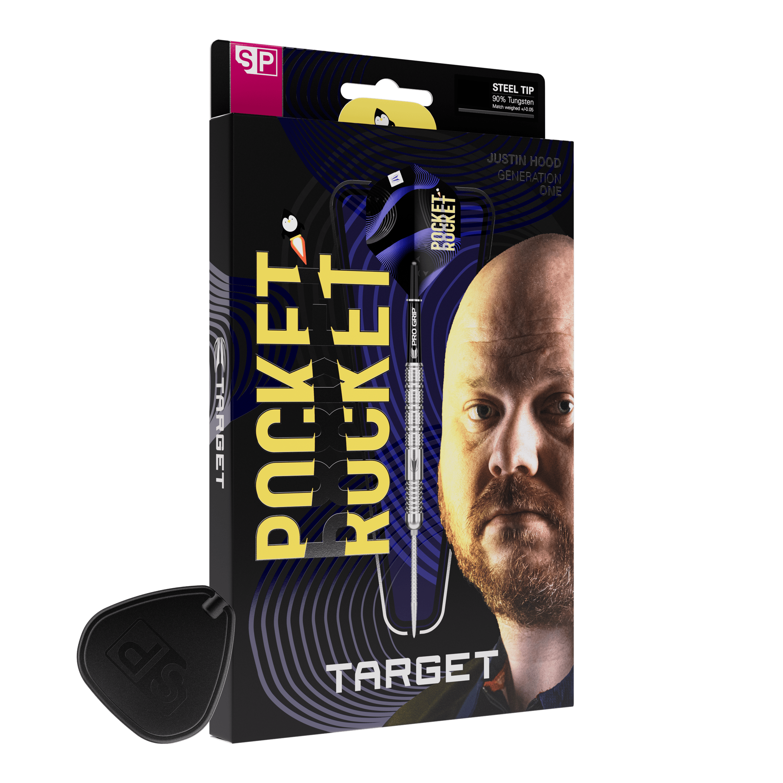 Fléchettes en acier Target Justin Hood Swiss Points - 23 g Diese Grafik zeigt die Target Justin Hood Swiss Points Steeldarts mit einem Gewicht von 23 Gramm. Der Dartpfeil besticht durch hohe Qualität und Präzision.