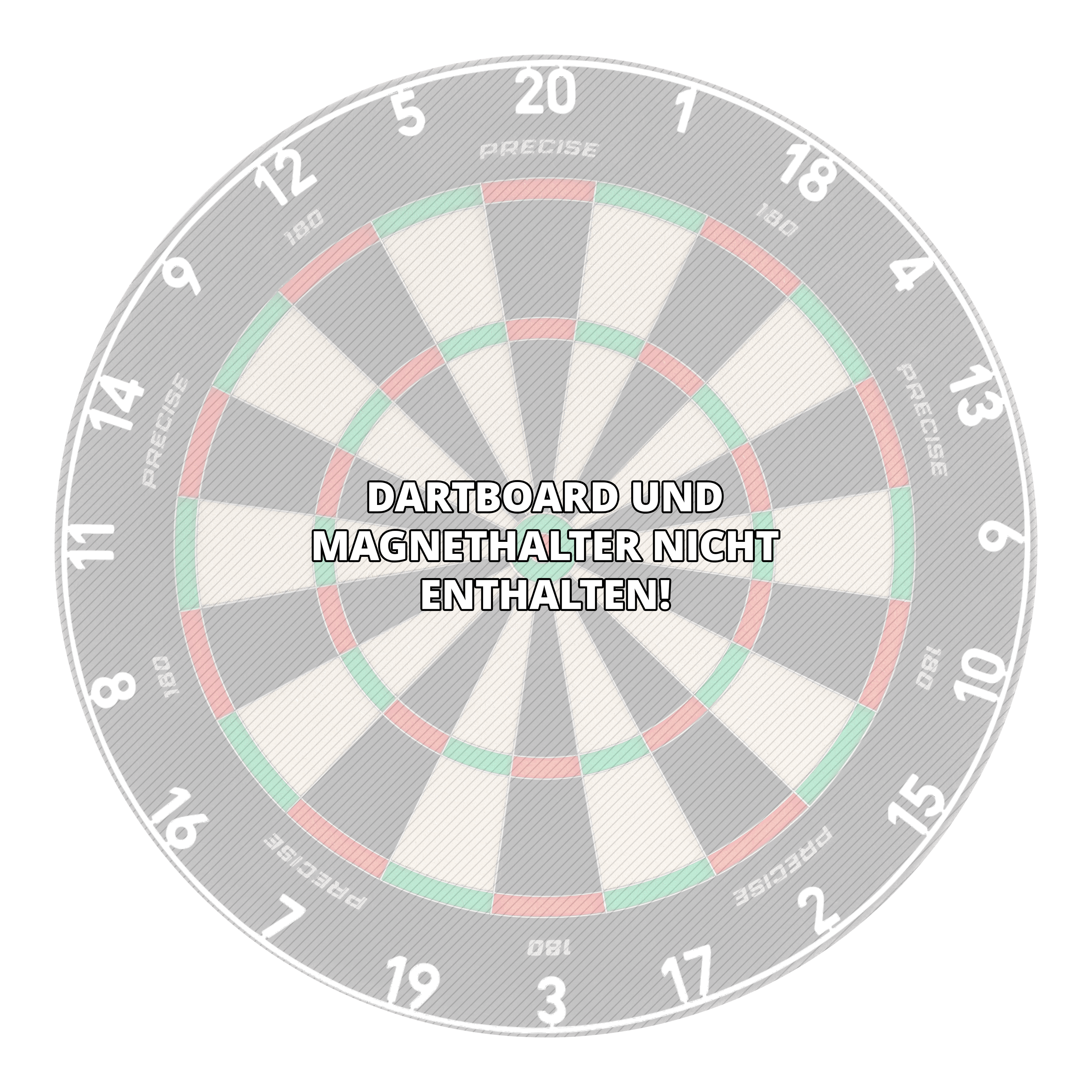 Precise 180 OnePiece Lasercut Zahlenring Das Bild zeigt einen Zahlenring, Classic White, für ein Dartboard. Das Produkt wird genutzt, um die Felder des Dartboards zu markieren.