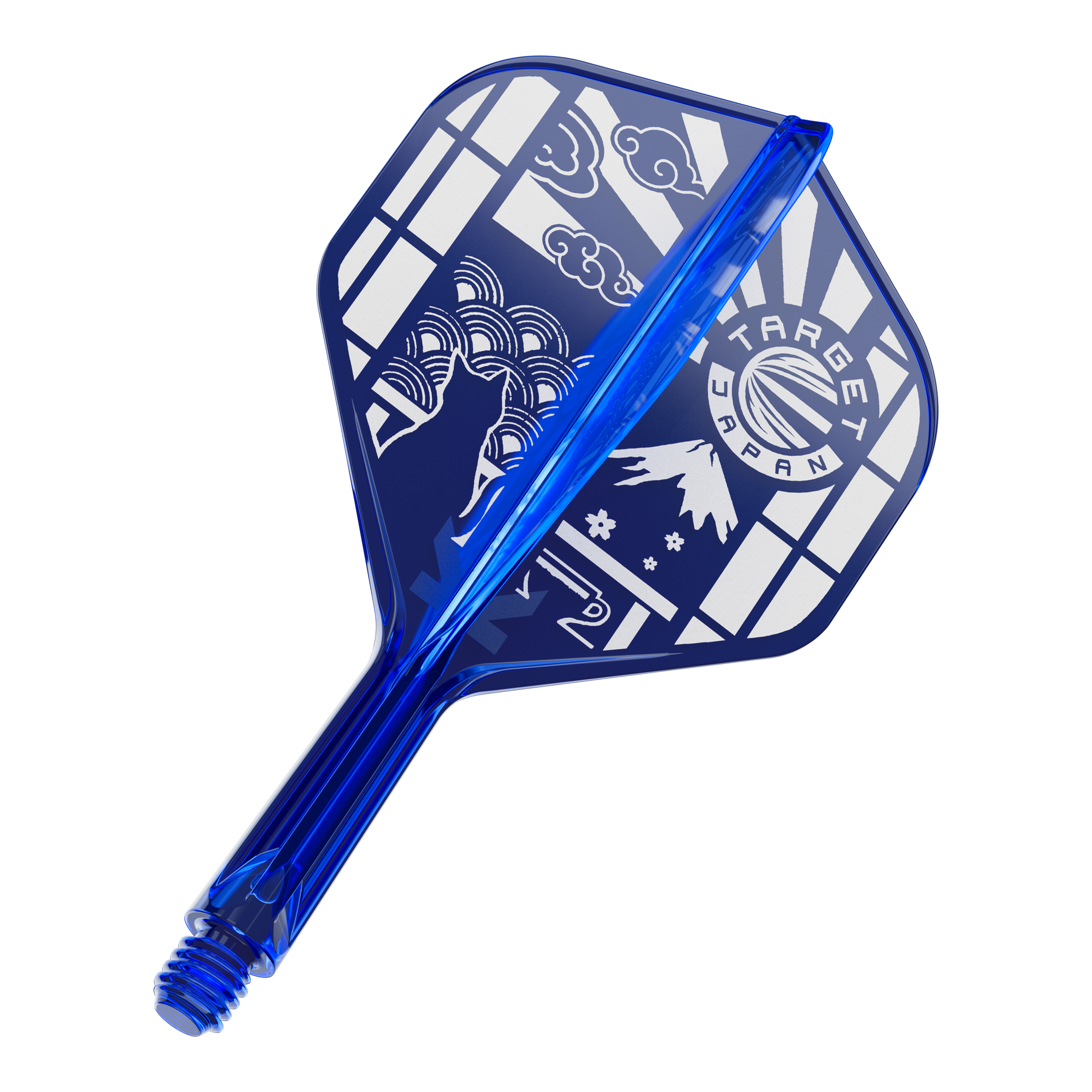 Zu sehen ist das Produkt '410291 Target Japan K-Flex Blue Limited No2 Flights 19mm 1'. Diese blauen Flights sind eine limitierte Edition für Darts.