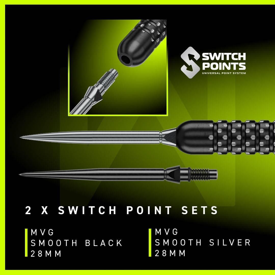 Ocelové šipky Winmau Michael Van Gerwen W-MAX Switch Point Abgebildet sind Winmau Michael Van Gerwen W-MAX Switch Point Steeldarts. Gezeigt wird ein Darts-Set mit speziellem Design.