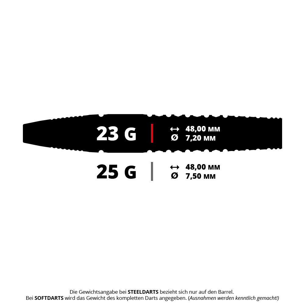 Dardos de acero Target Black Marque Warrior Swiss Point Abgebildet ist ein Set Target Japan Black Marque Warrior SP Steeldarts mit einem Gewicht von 23 Gramm. Dieses Produkt wird für das Steeldartspielen genutzt.