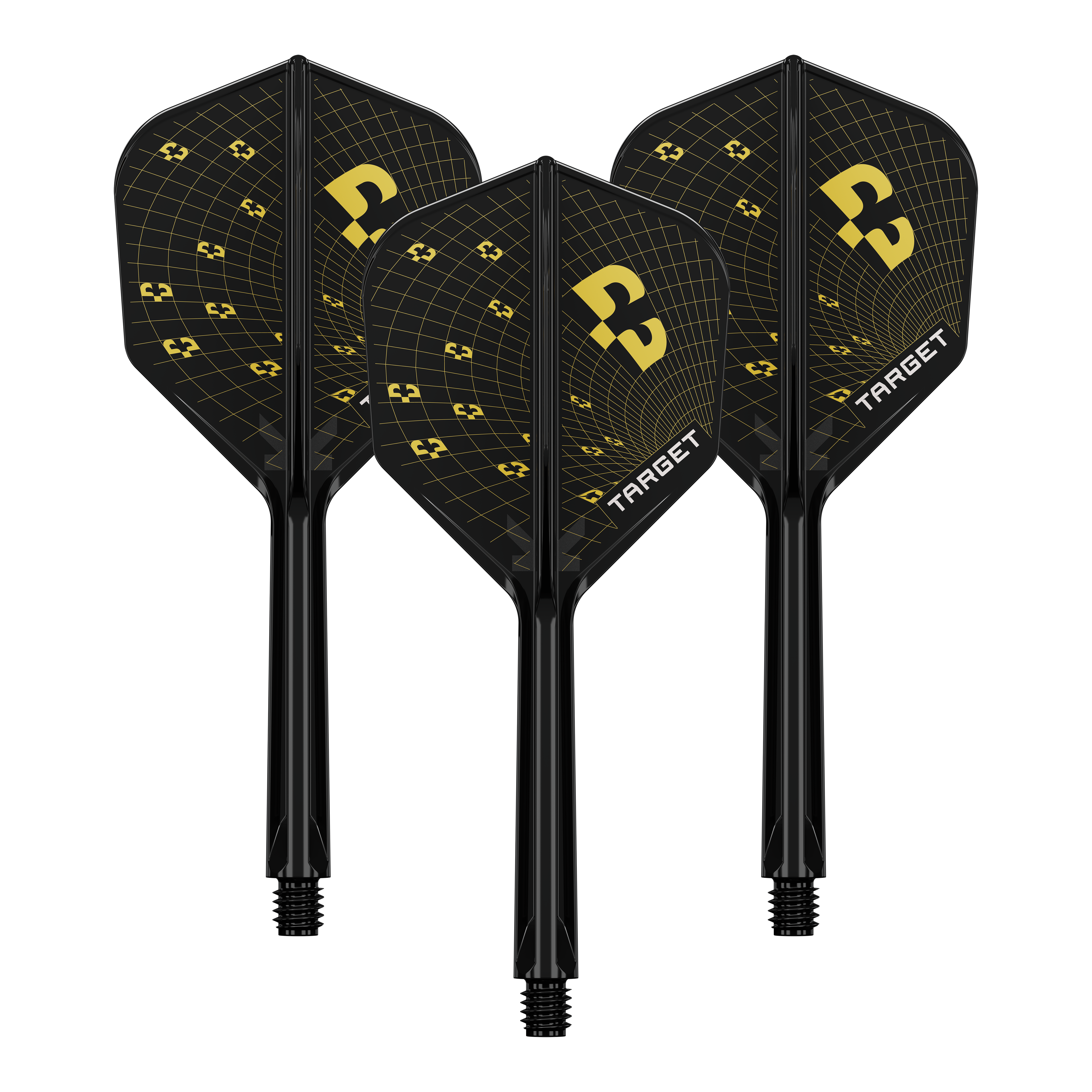 Target K-Flex Bolide No6 Flights Foto eines Sets von Dart-Flights, vermutlich Target K-Flex Bolide No6 in 33mm. Es sind mehrere der Flights zu sehen.